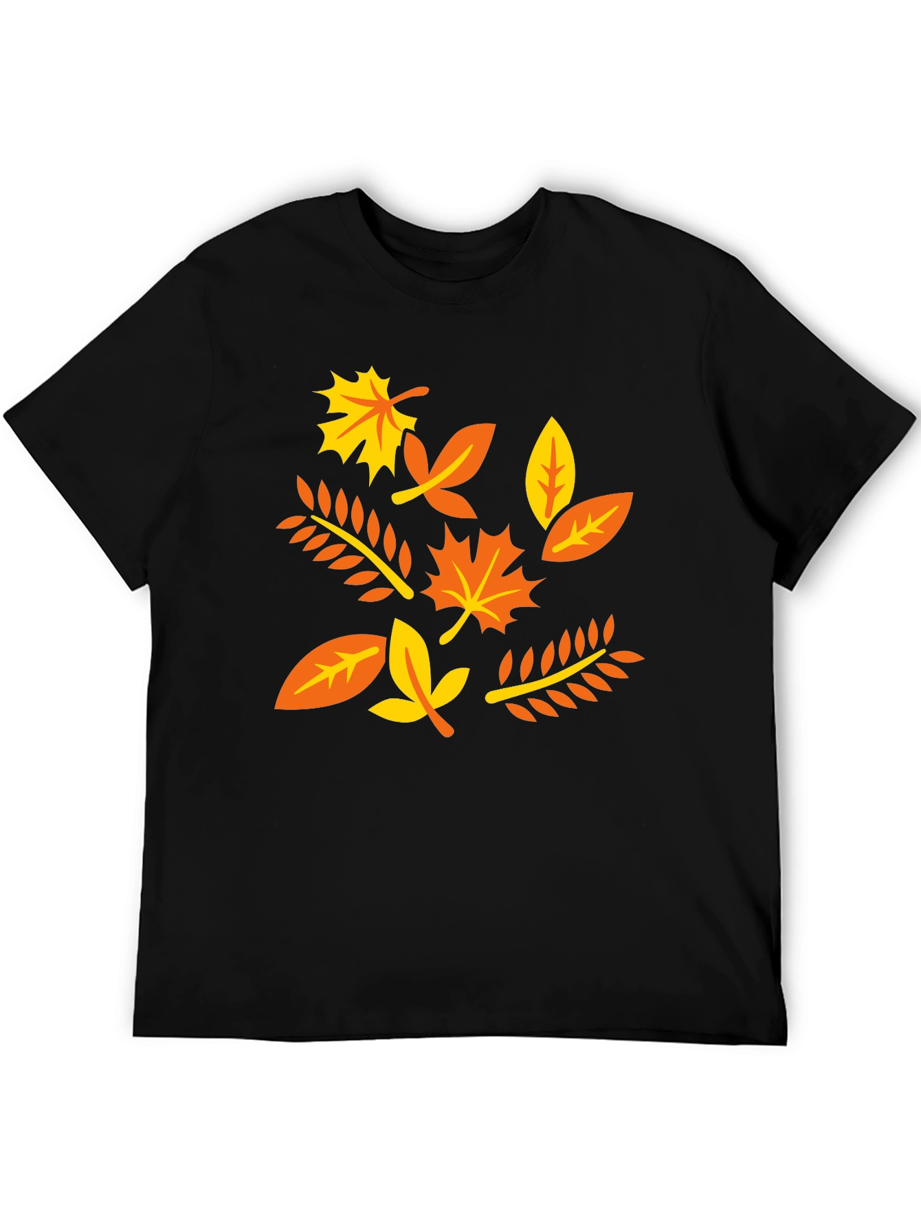 Autumn Leaves Graphic T-Shirt - Black Cotton Tee