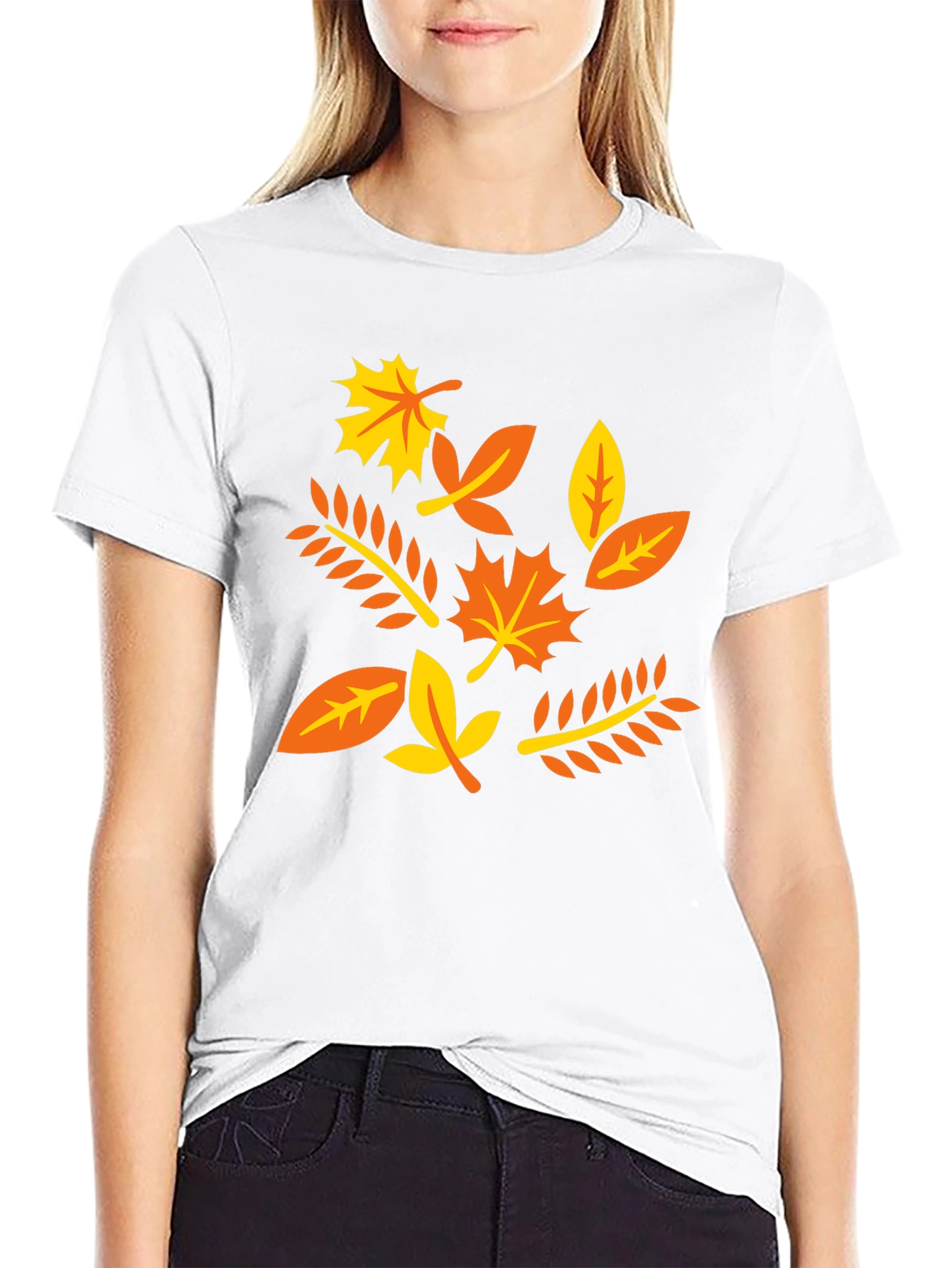 Autumn Leaves Graphic T-Shirt - Black Cotton Tee