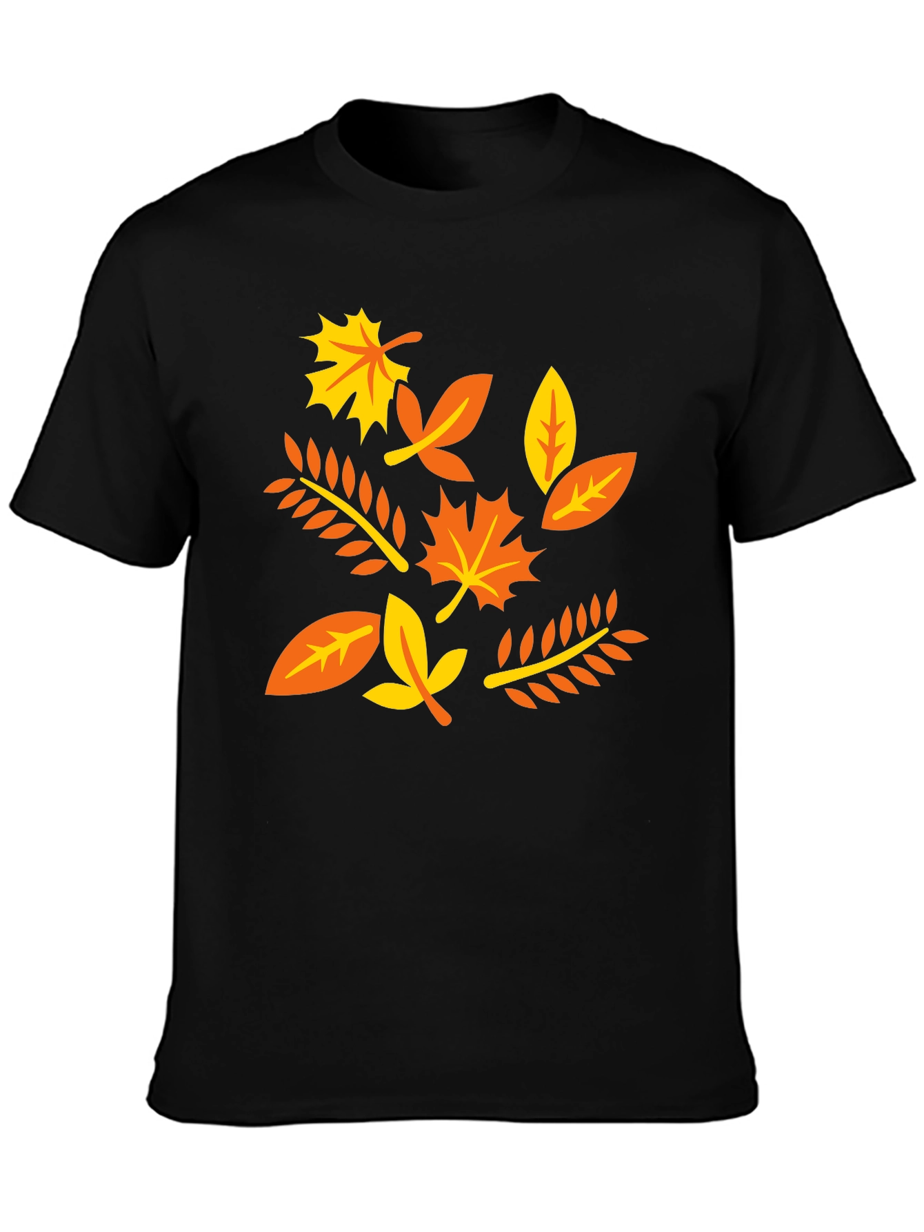 Autumn Leaves Graphic T-Shirt - Black Cotton Tee