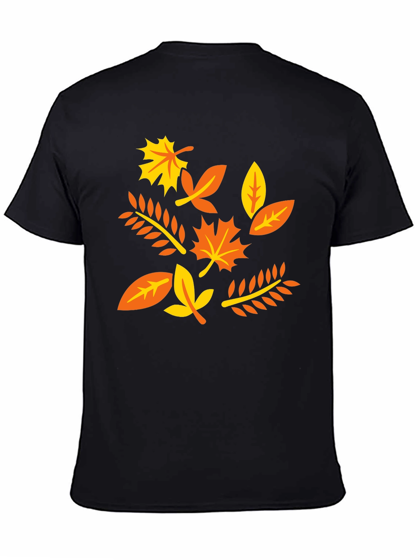 Autumn Leaves Graphic T-Shirt - Black Cotton Tee