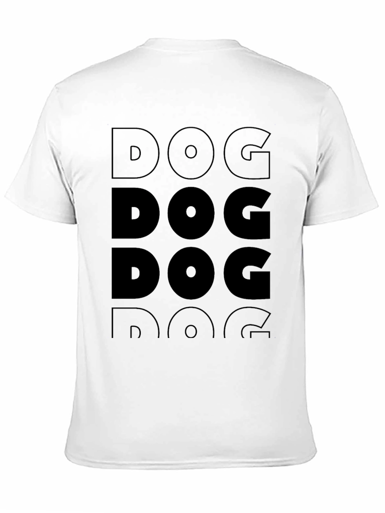 DOG Graphic Print Crew Neck T-Shirt - Black