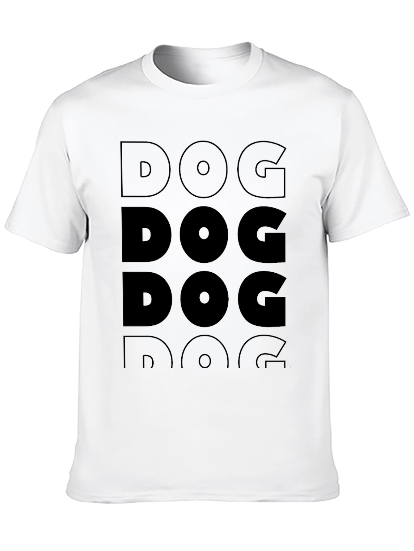 DOG Graphic Print Crew Neck T-Shirt - Black