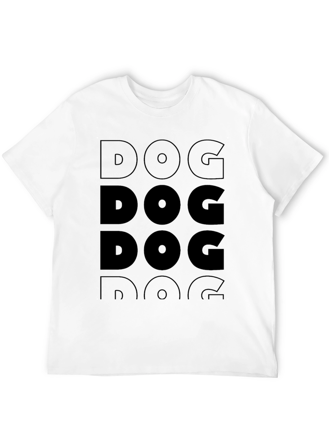 DOG Graphic Print Crew Neck T-Shirt - Black