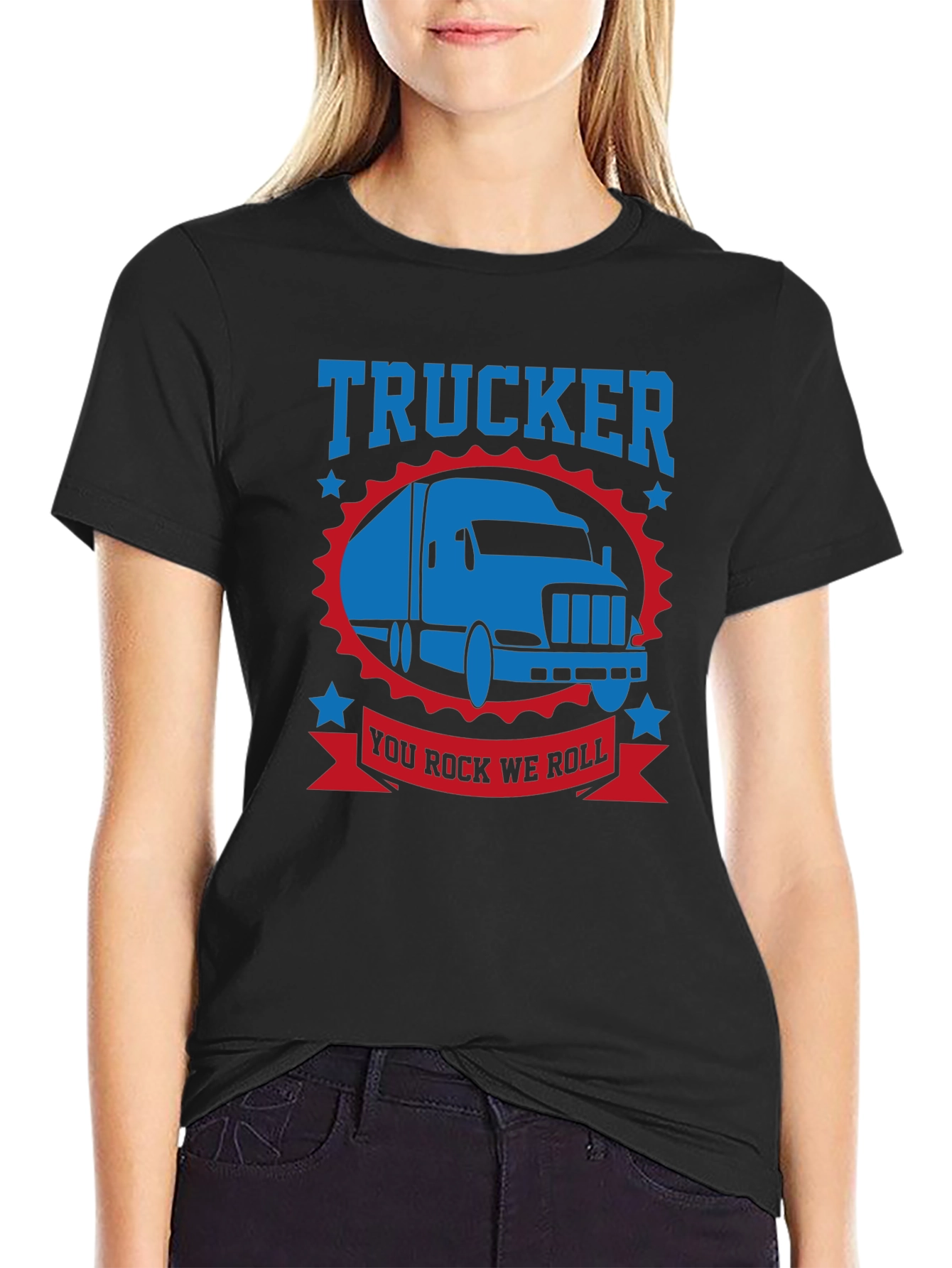 Trucker You Rock We Roll T-Shirt - Black