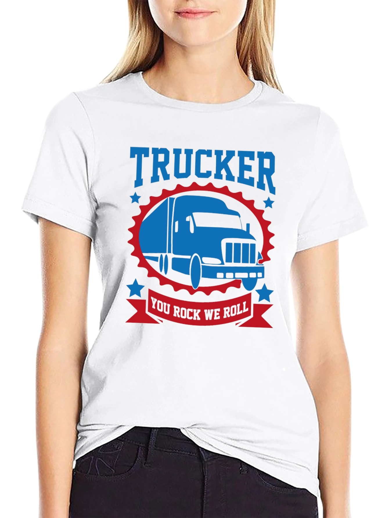 Trucker You Rock We Roll T-Shirt - Black