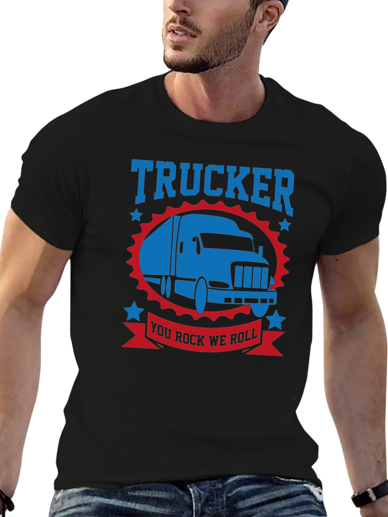 Trucker You Rock We Roll T-Shirt - Black