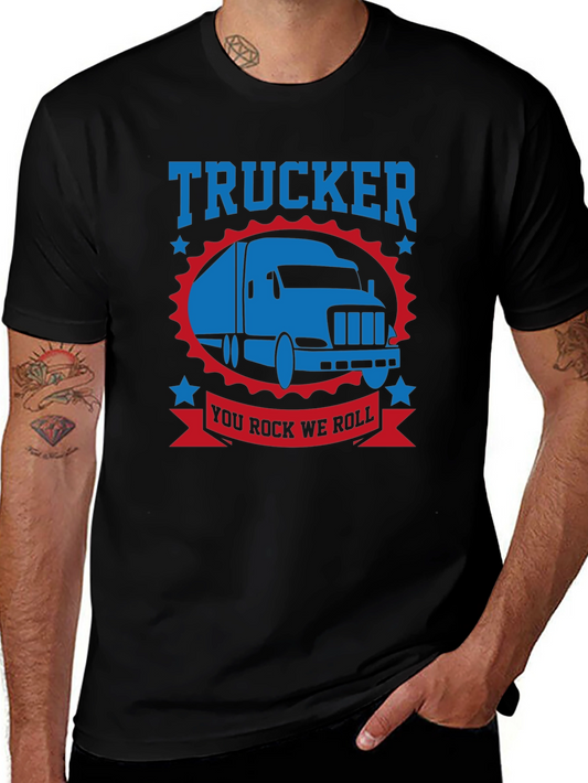 Trucker You Rock We Roll T-Shirt - Black
