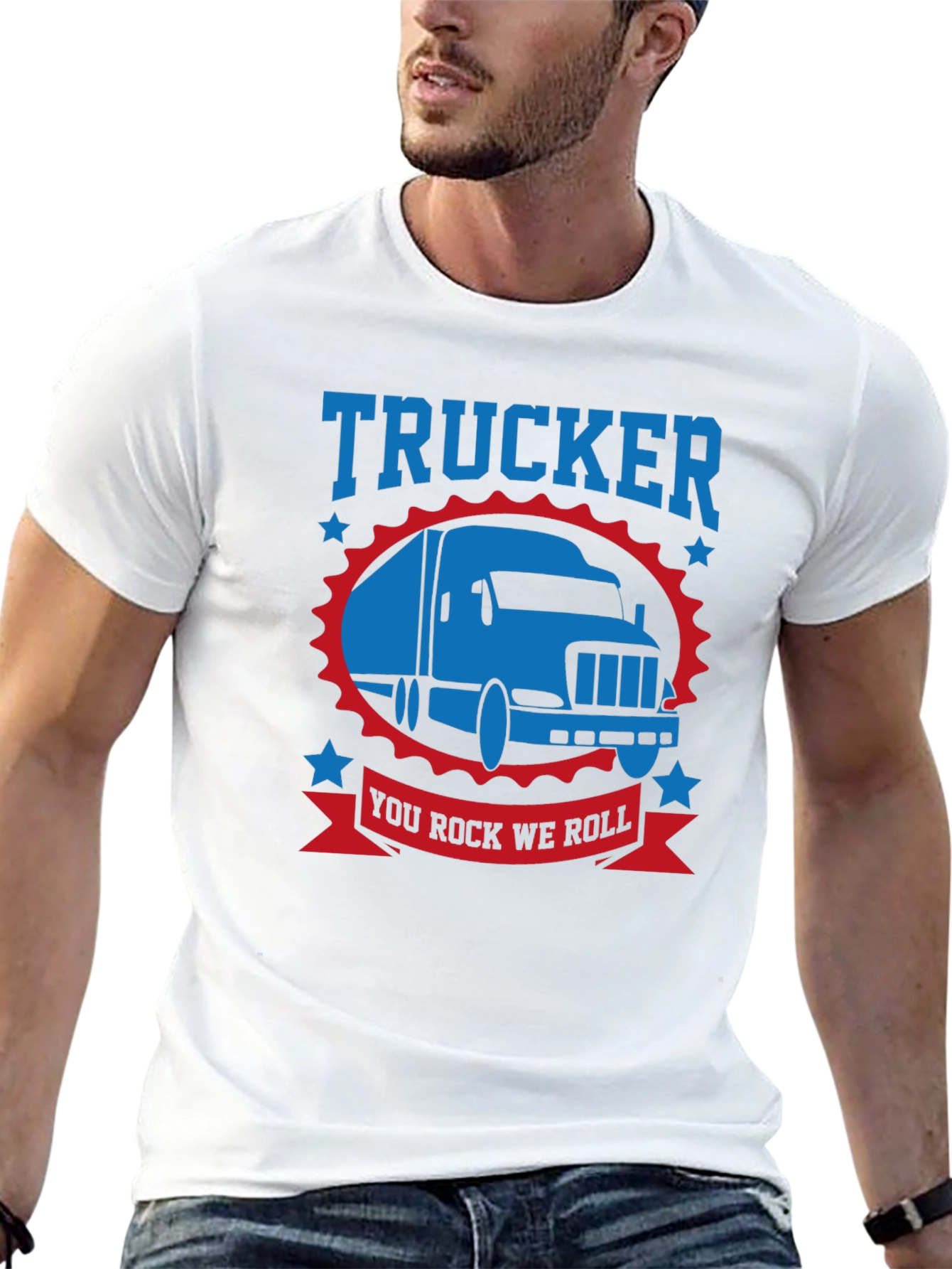 Trucker You Rock We Roll T-Shirt - Black