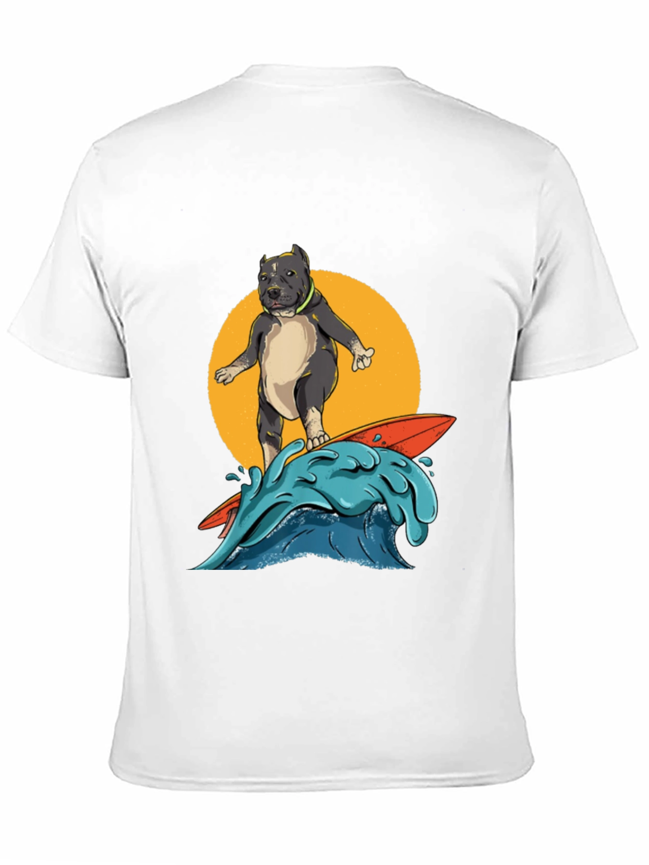 Surfing Pitbull Graphic Tee - Cool Dog Lover Shirt