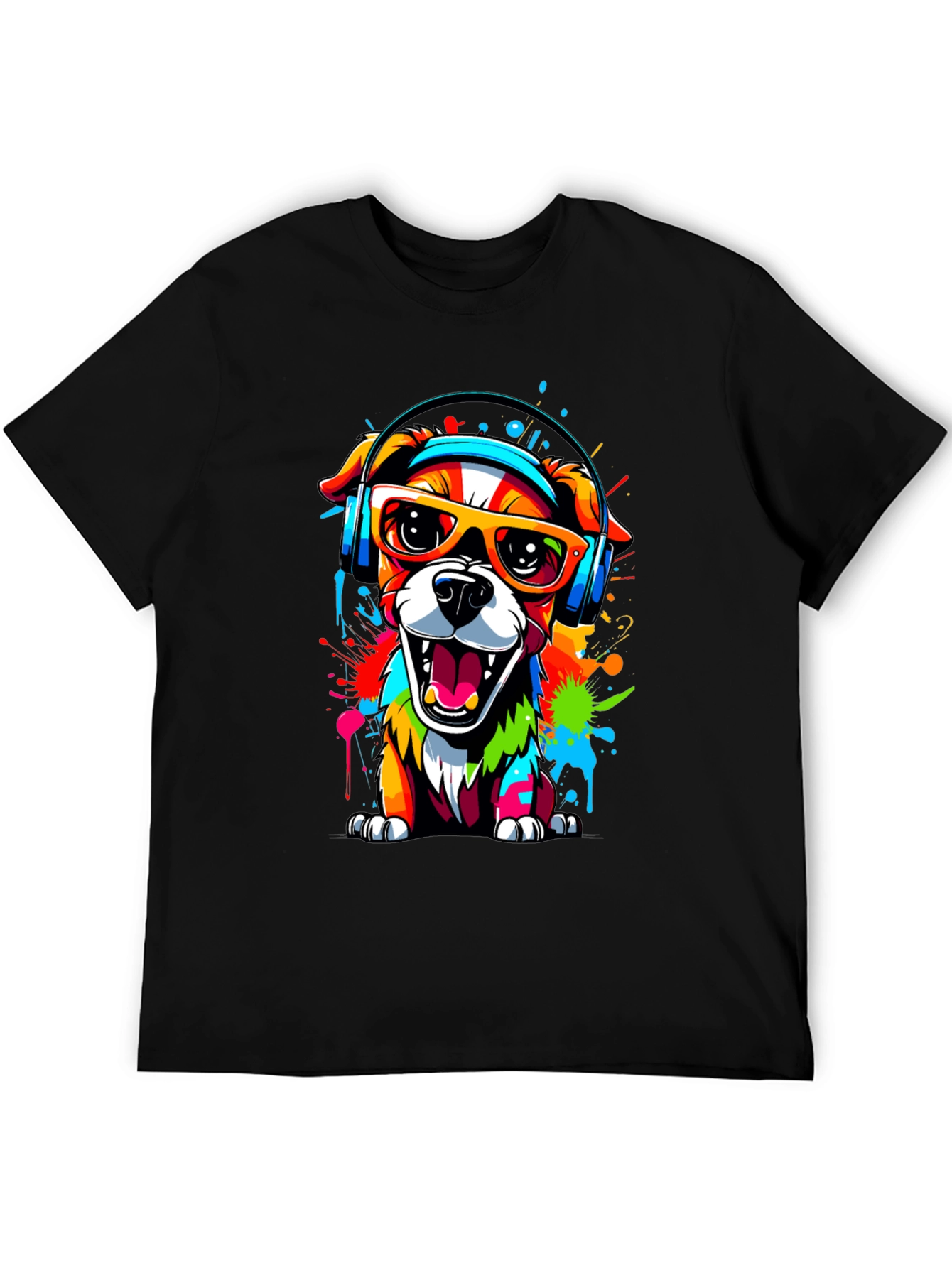 Cool Dog Graphic Tee - Vibrant Funky Design