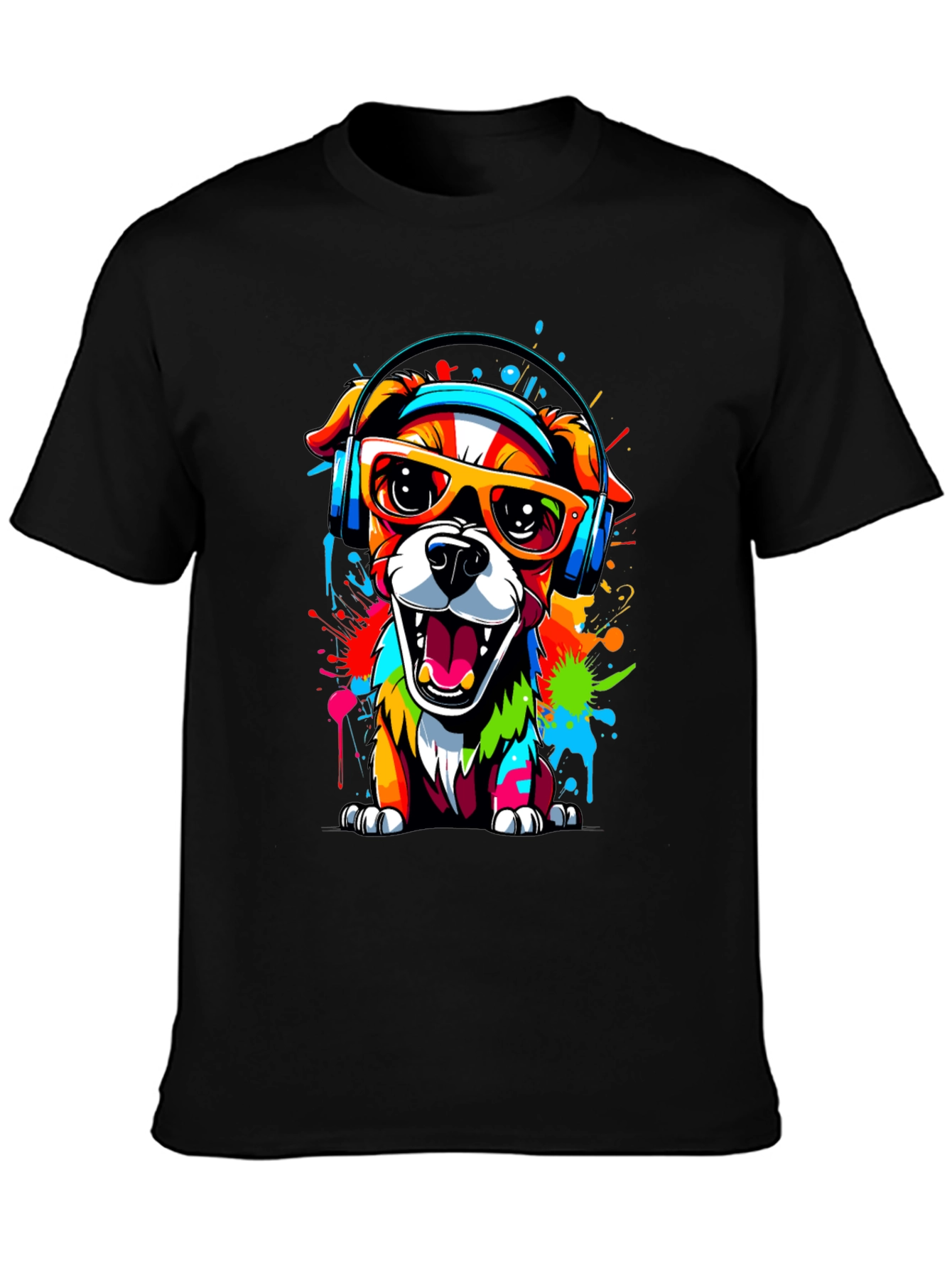 Cool Dog Graphic Tee - Vibrant Funky Design