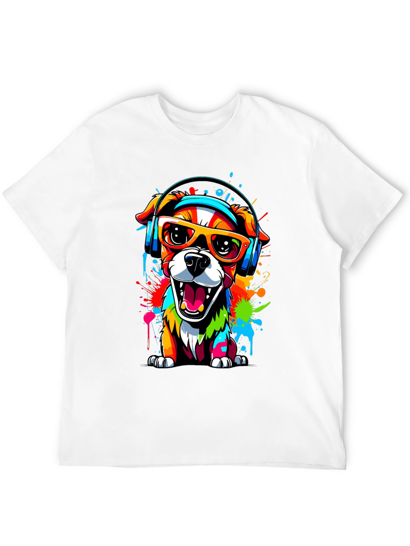 Cool Dog Graphic Tee - Vibrant Funky Design