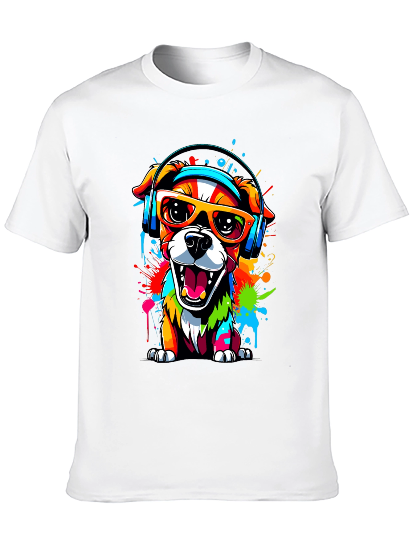Cool Dog Graphic Tee - Vibrant Funky Design