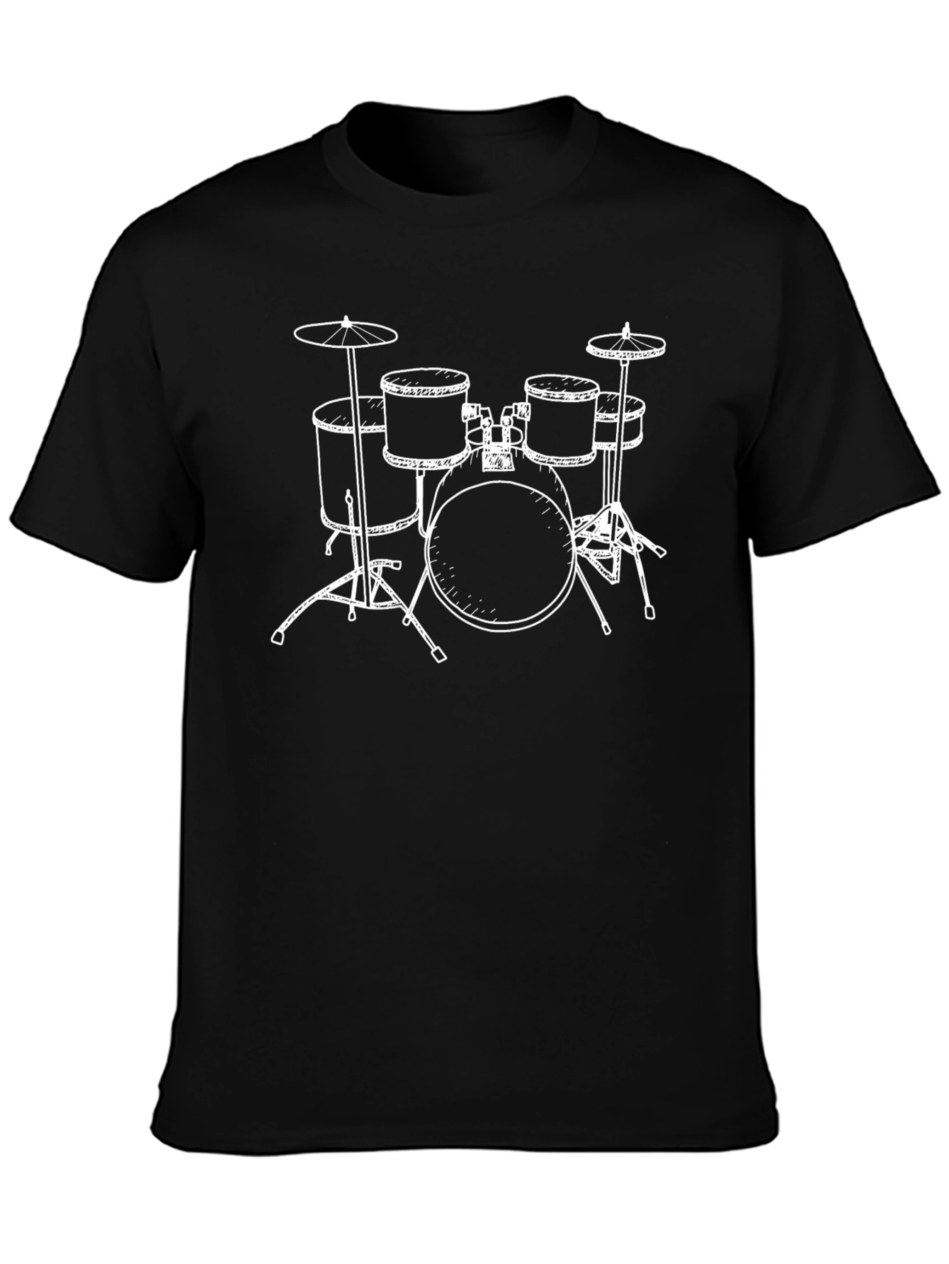 Drum Set Graphic T-Shirt - Black