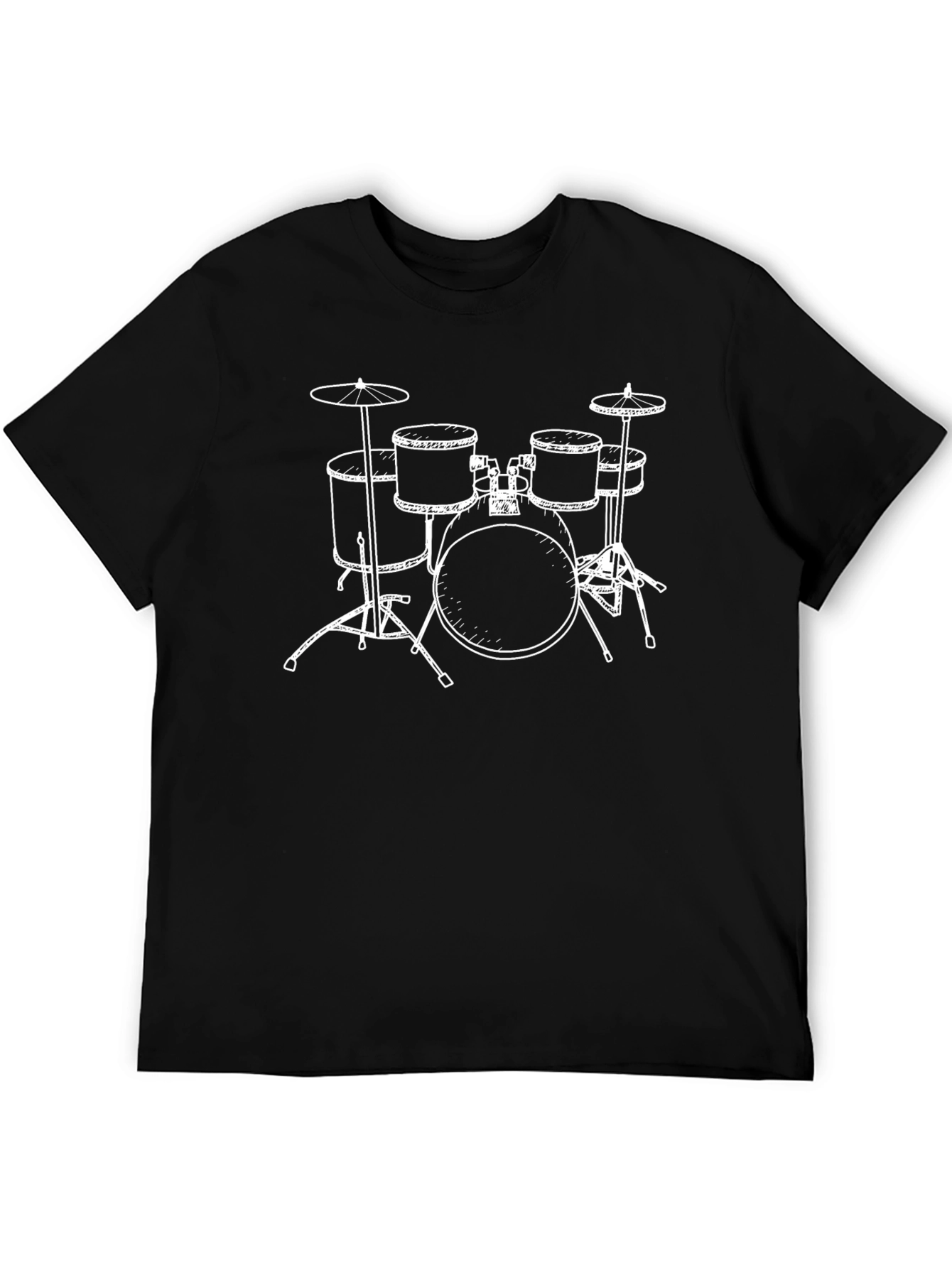 Drum Set Graphic T-Shirt - Black