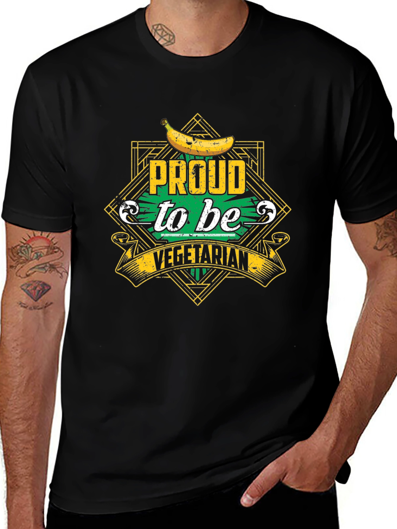 Proud Vegetarian T-Shirt - Banana Graphic Tee