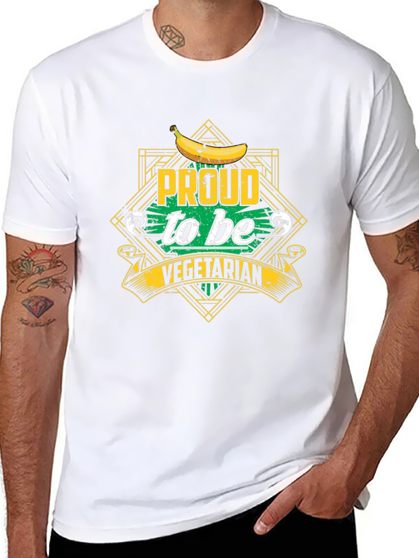 Proud Vegetarian T-Shirt - Banana Graphic Tee