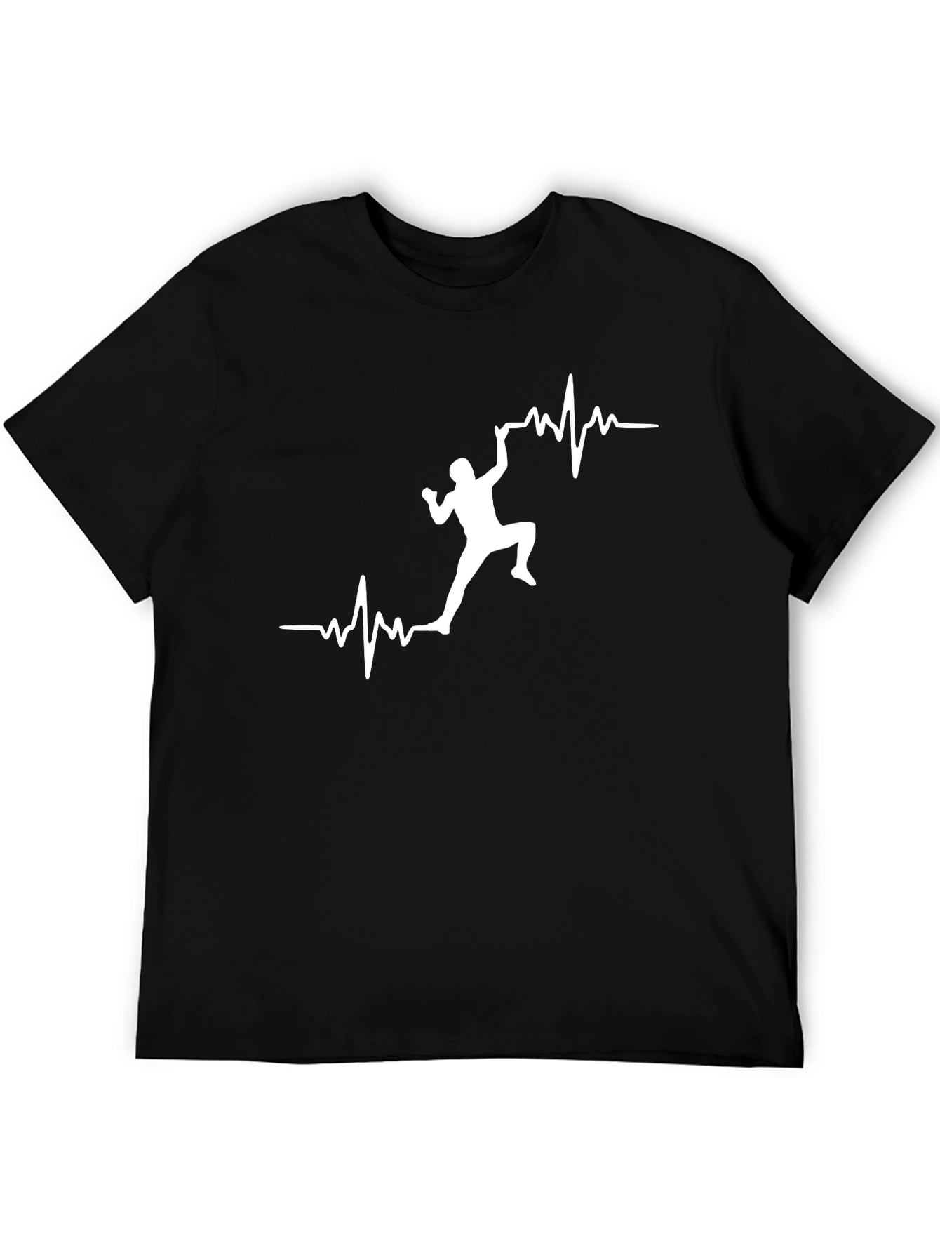 Climbing Heartbeat T-Shirt - Black Graphic Tee
