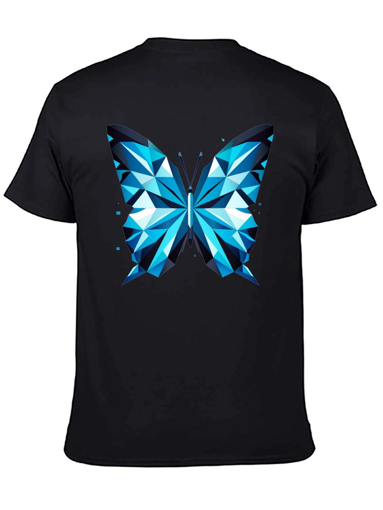 Geometric Butterfly Print Tee - Modern Graphic T-Shirt