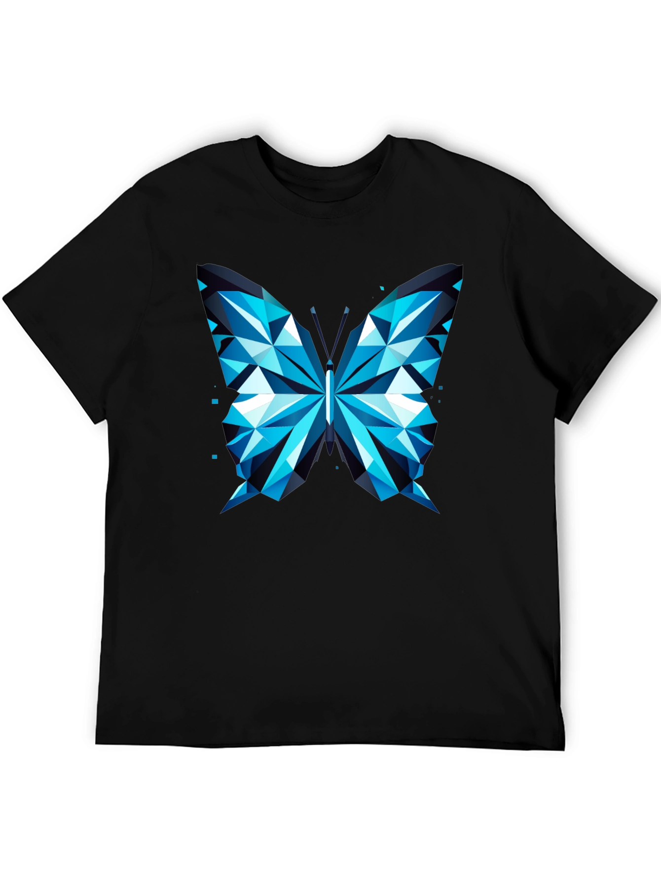 Geometric Butterfly Print Tee - Modern Graphic T-Shirt