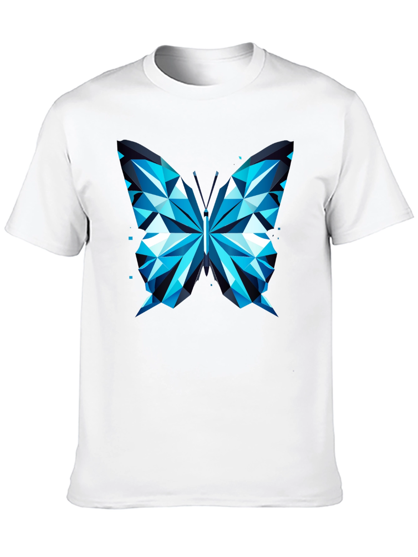 Geometric Butterfly Print Tee - Modern Graphic T-Shirt