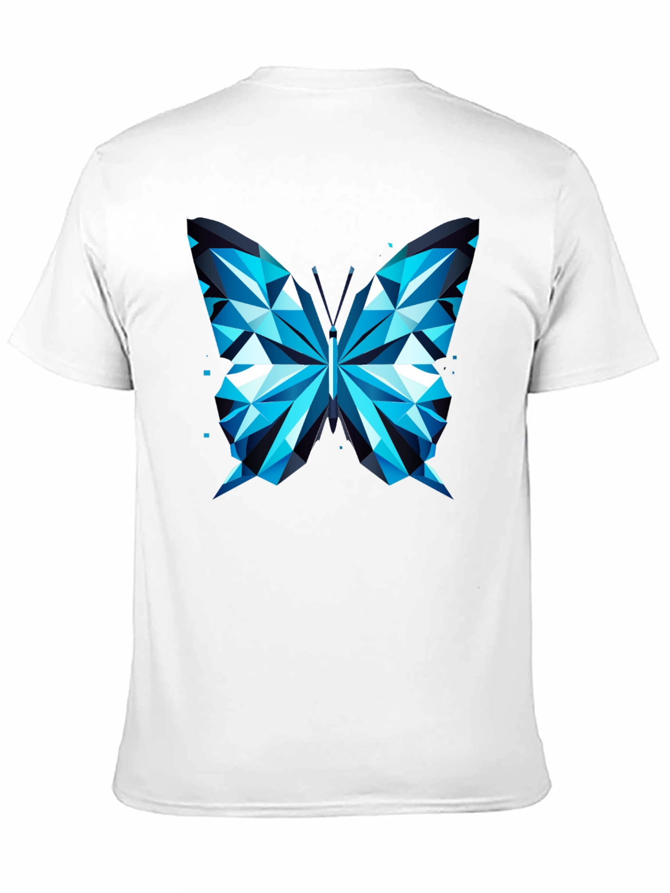 Geometric Butterfly Print Tee - Modern Graphic T-Shirt