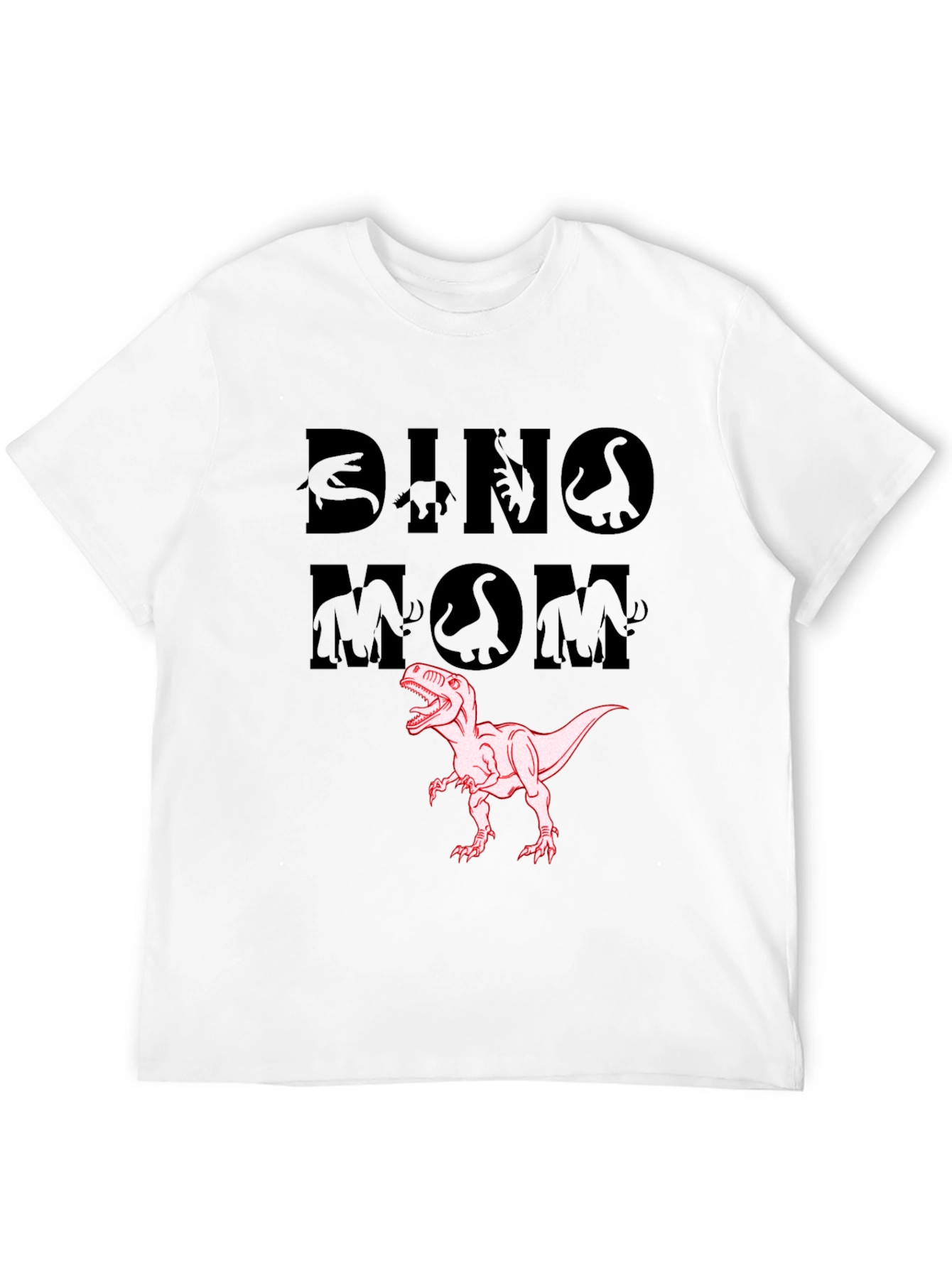 Dino Mom T-Shirt - Black Cotton Dinosaur Tee
