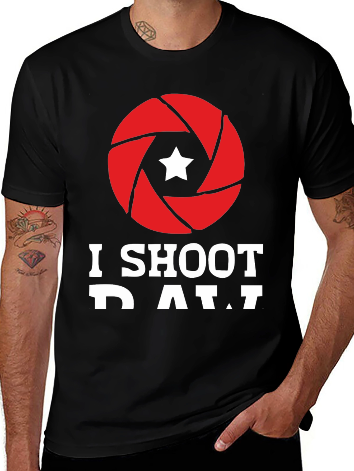 I Shoot RAW Camera Aperture Graphic Tee