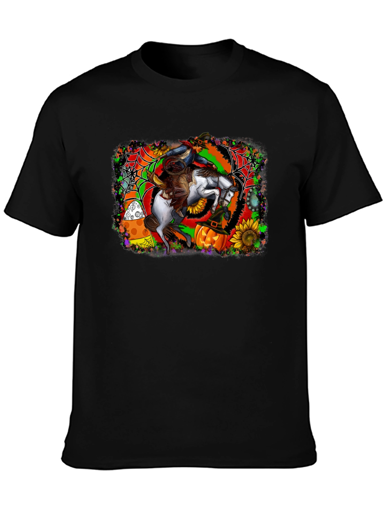 Halloween Horse Rider T-Shirt - Spooky Season Apparel