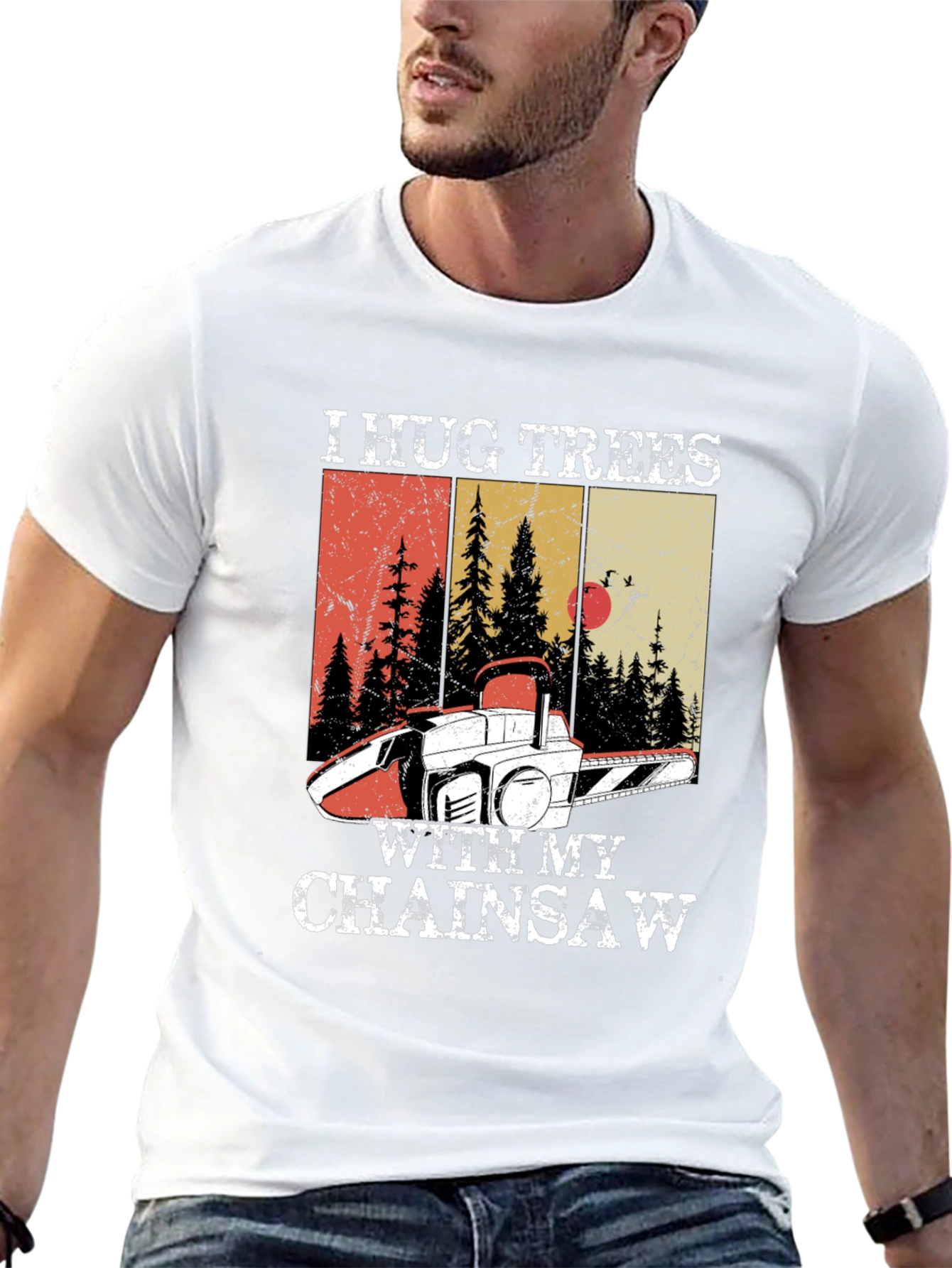 I Hug Trees with My Chainsaw Graphic Tee