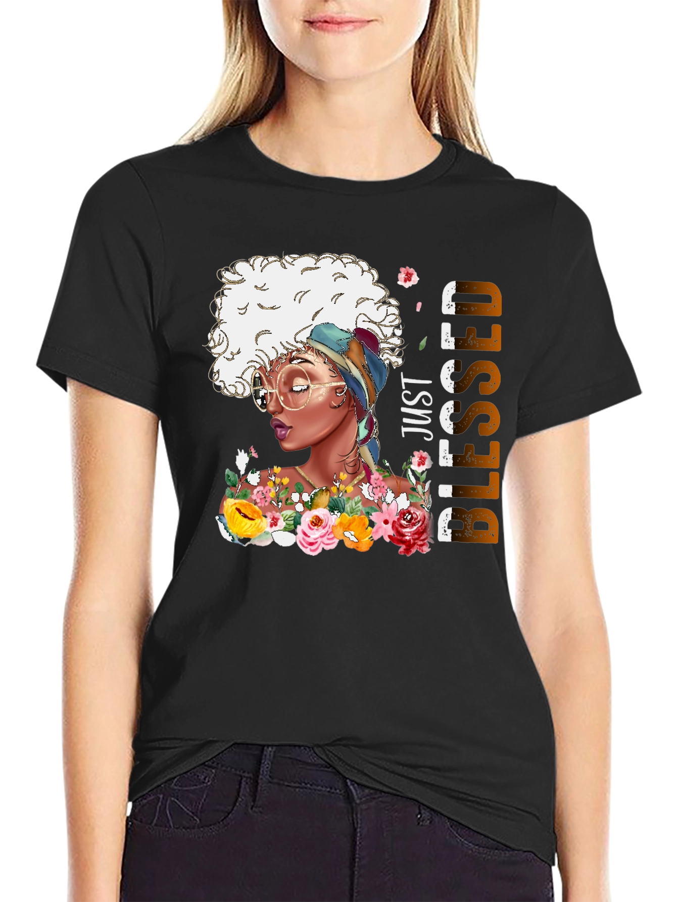 Just Blessed African American Woman T-Shirt