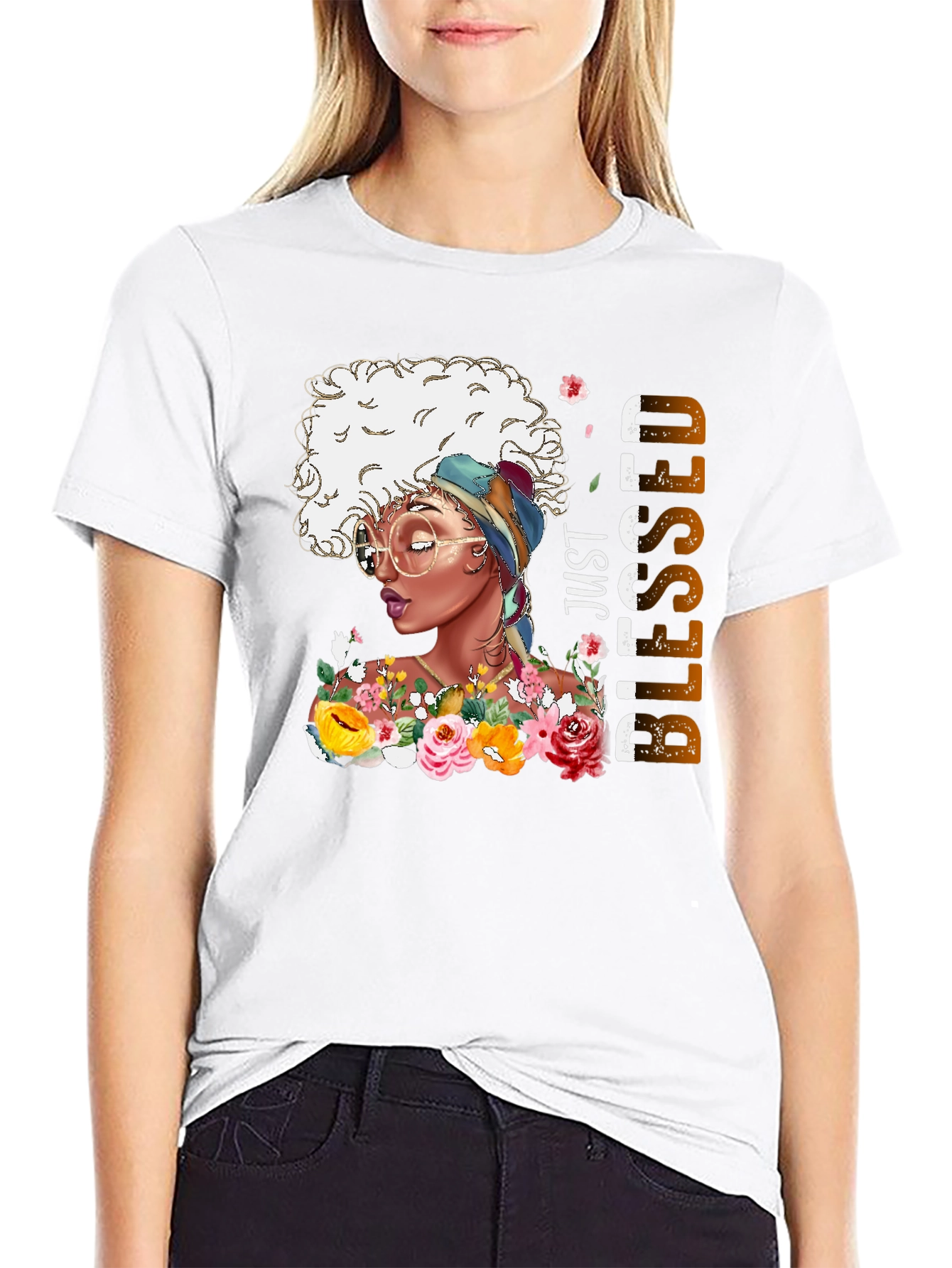 Just Blessed African American Woman T-Shirt