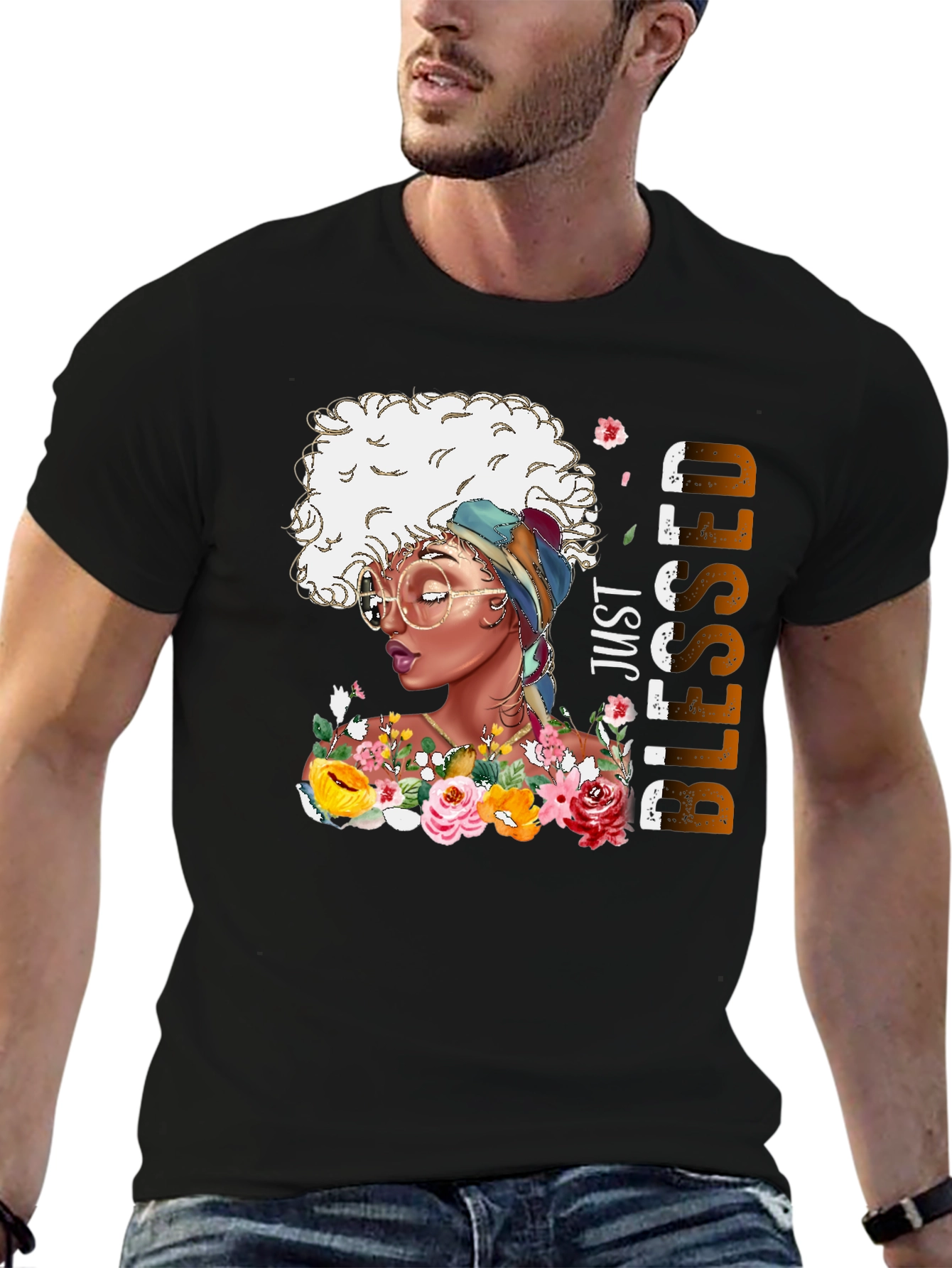 Just Blessed African American Woman T-Shirt