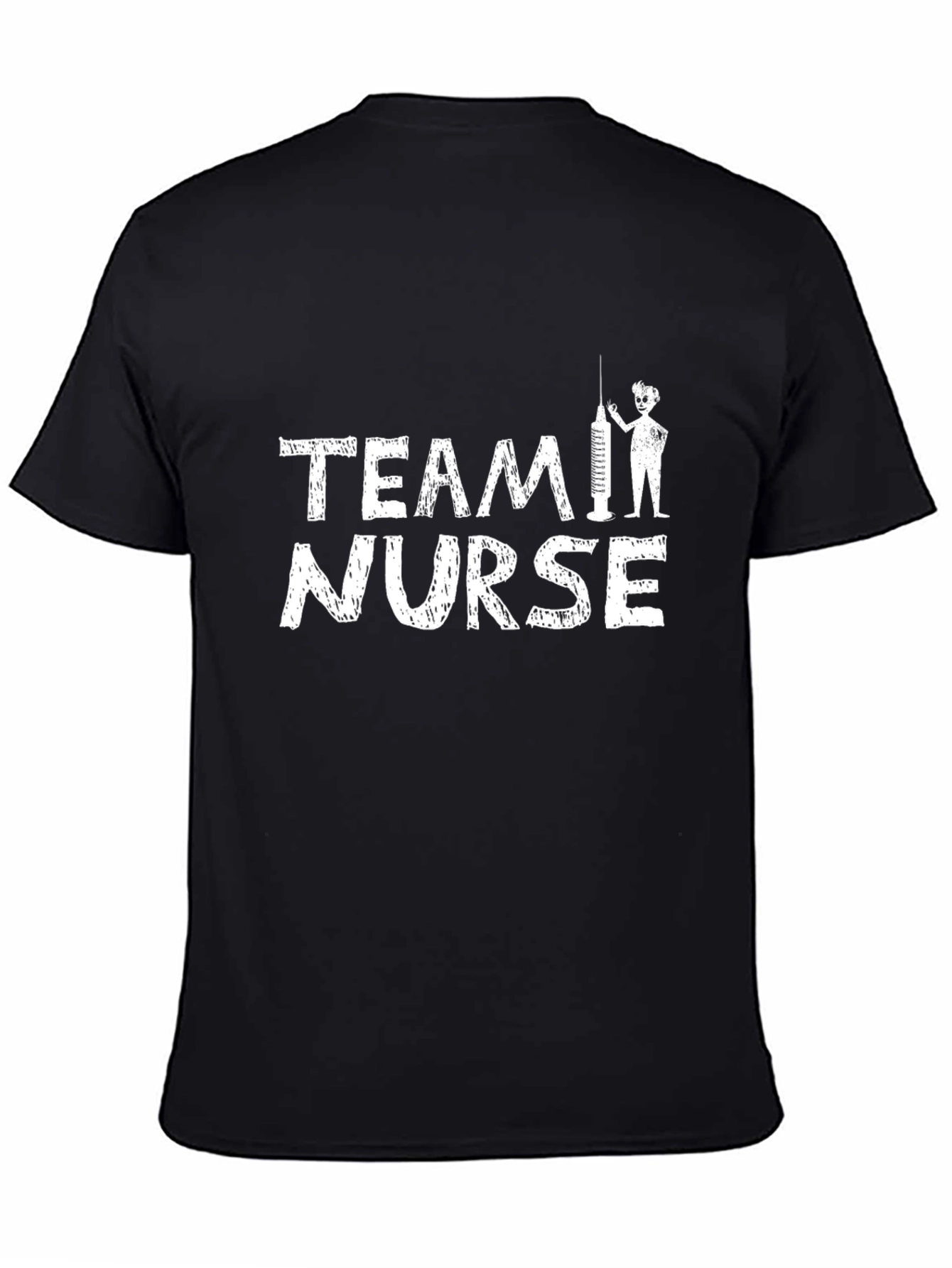 Team Nurse Graphic Tee - Black Cotton T-Shirt