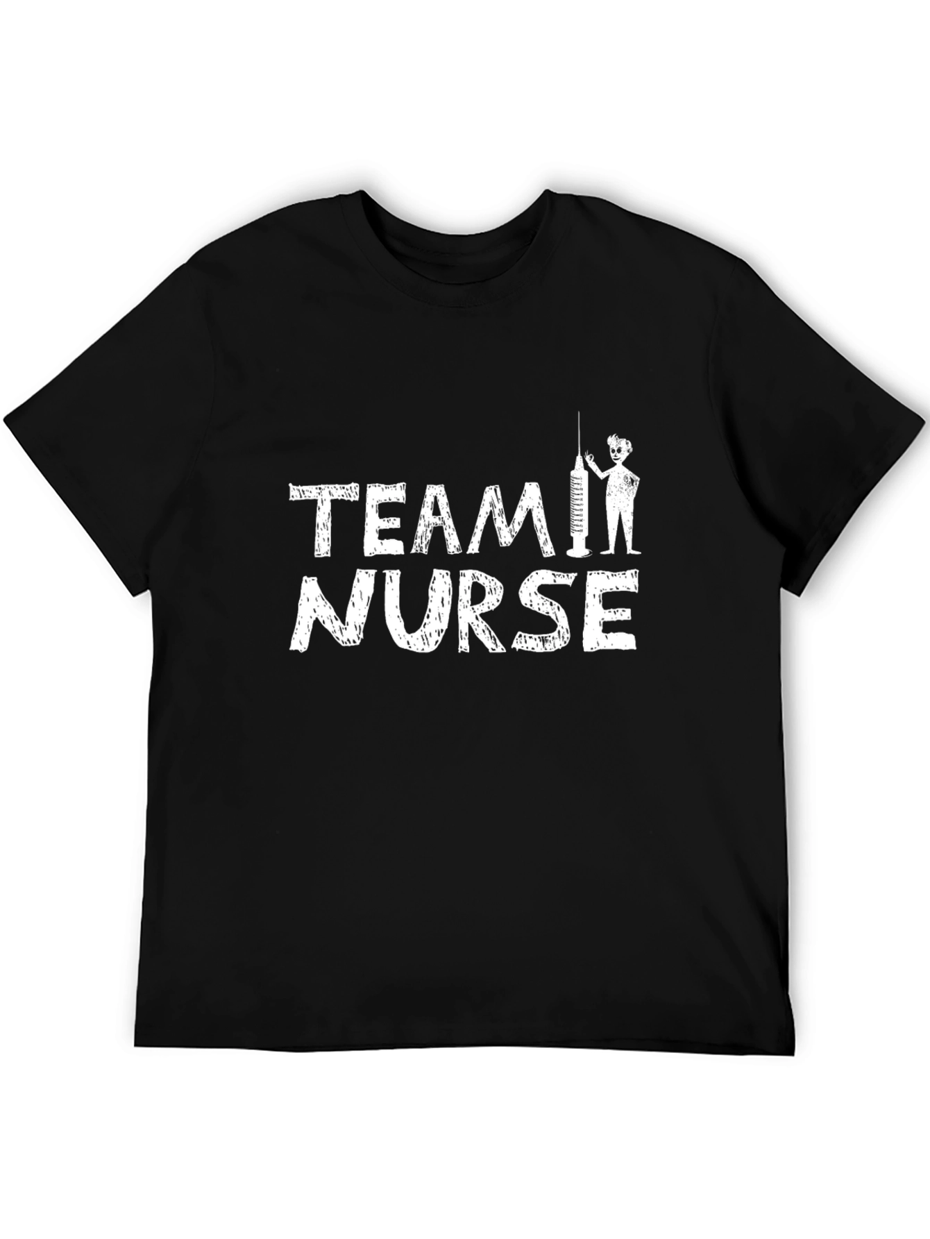 Team Nurse Graphic Tee - Black Cotton T-Shirt