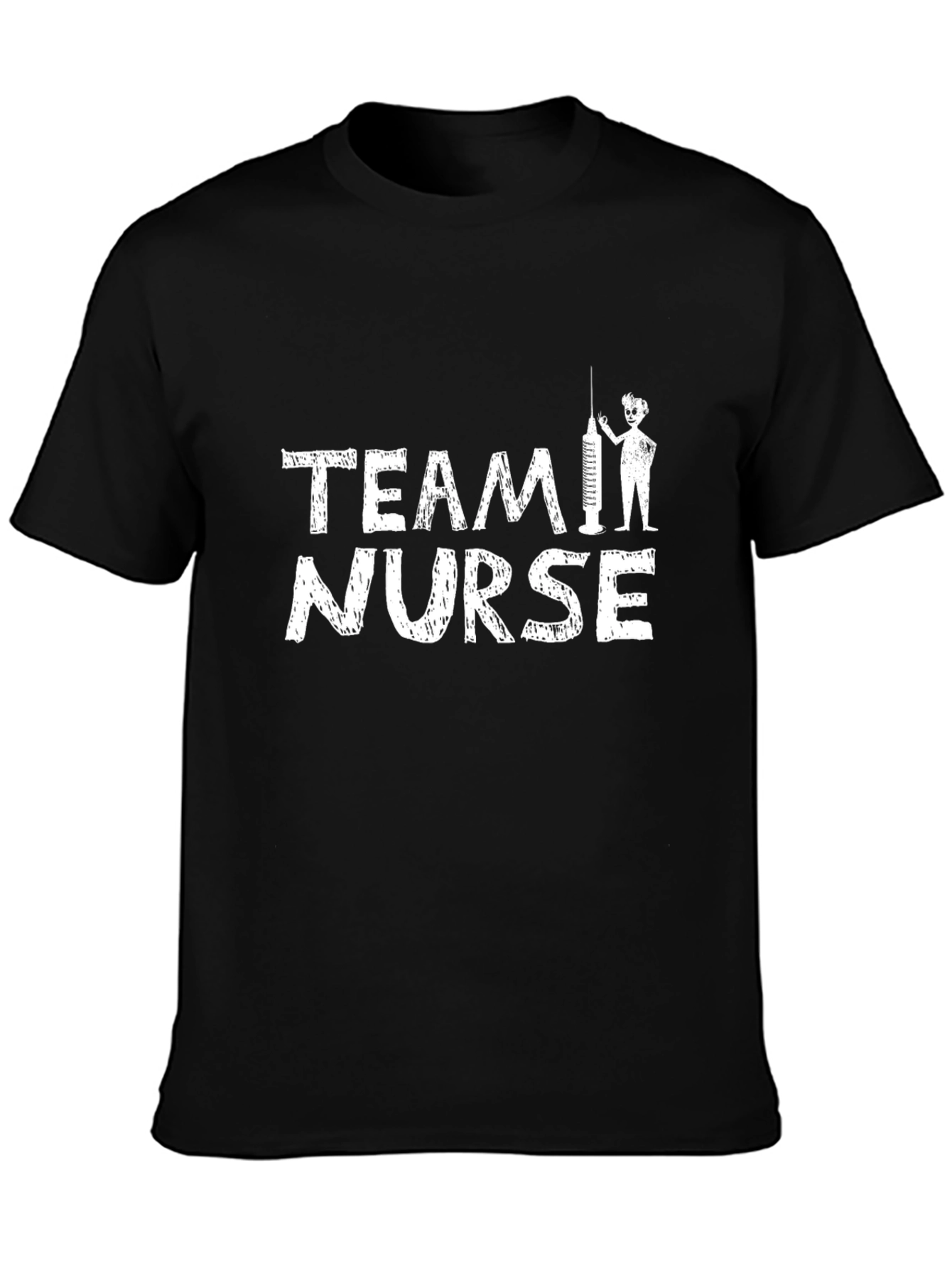 Team Nurse Graphic Tee - Black Cotton T-Shirt