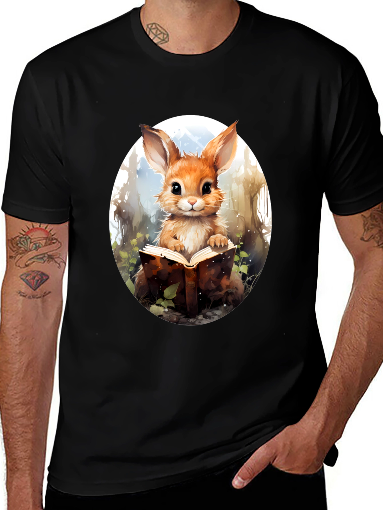 Bookworm Bunny Graphic Tee