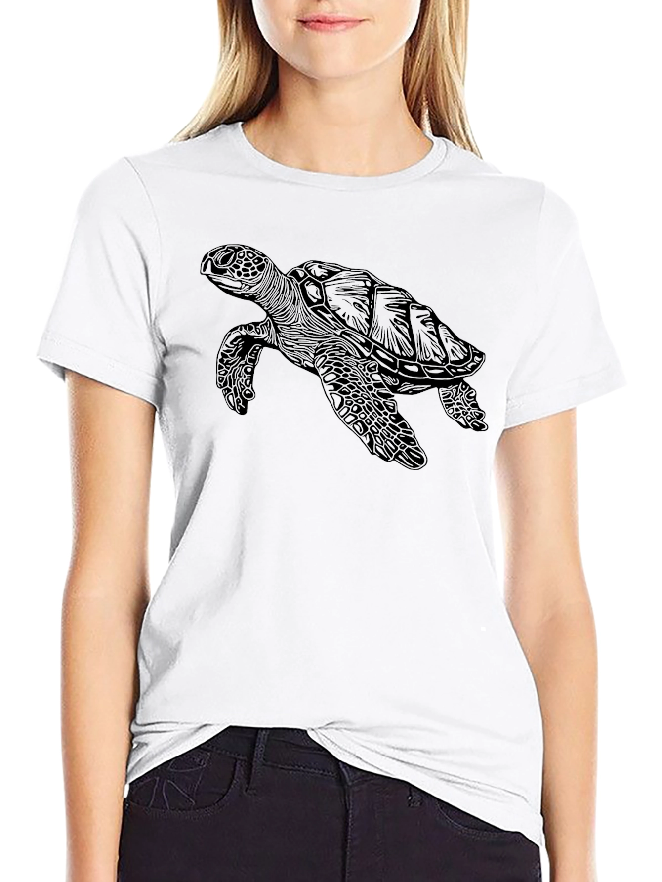 Sea Turtle Graphic Tee - Black