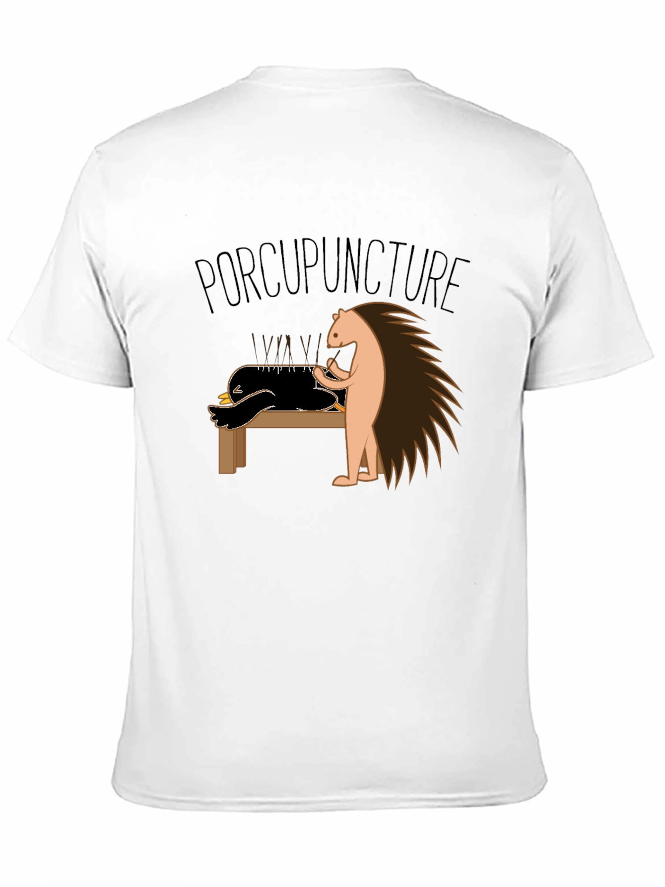 Funny Porcupuncture T-Shirt - Acupuncture Pun Tee
