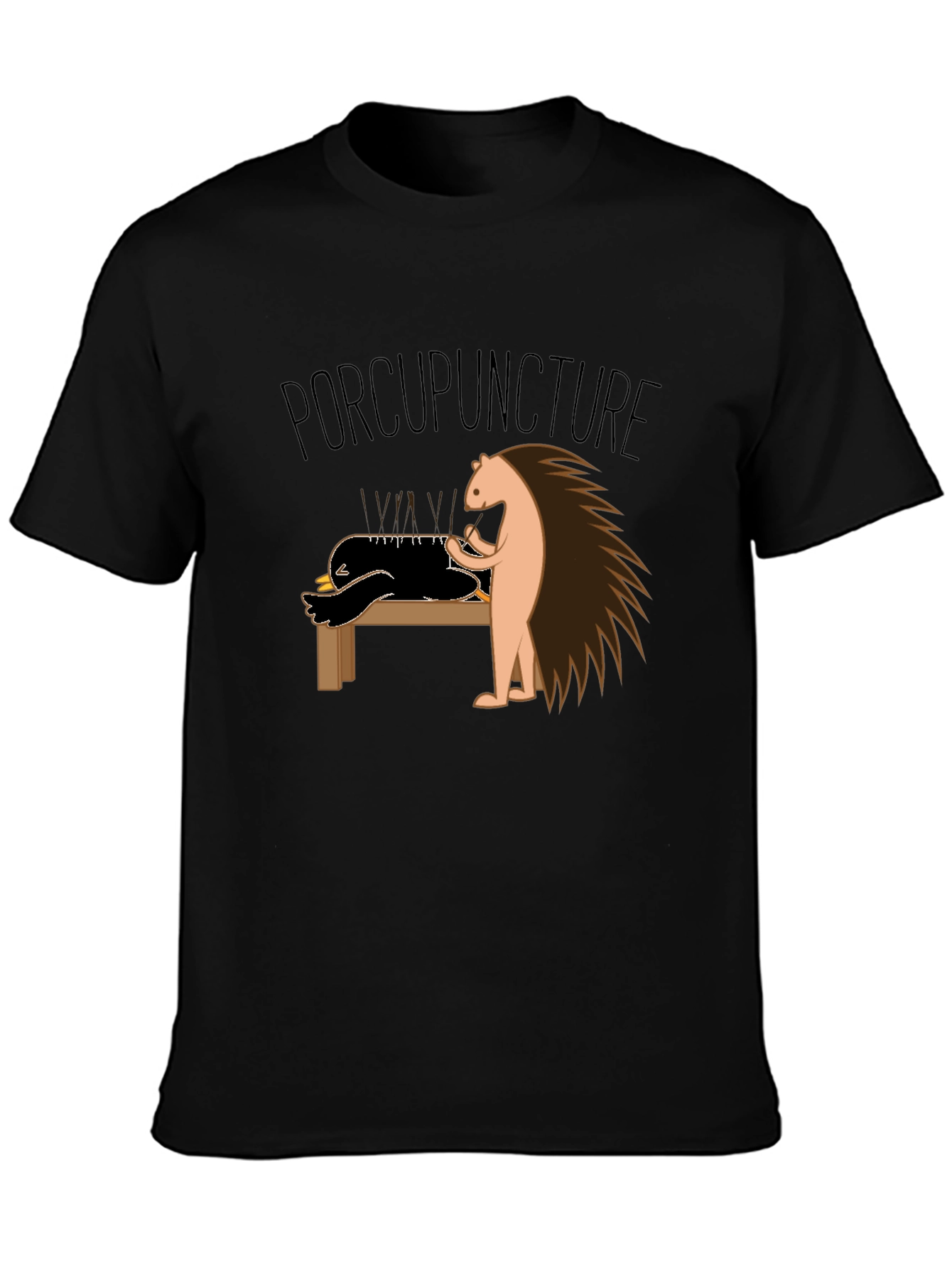 Funny Porcupuncture T-Shirt - Acupuncture Pun Tee