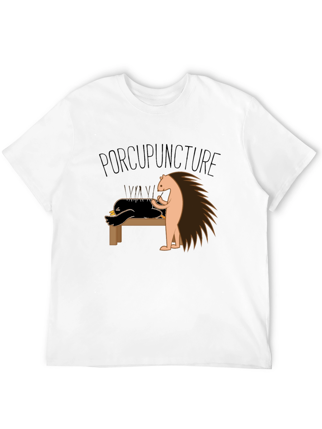 Funny Porcupuncture T-Shirt - Acupuncture Pun Tee