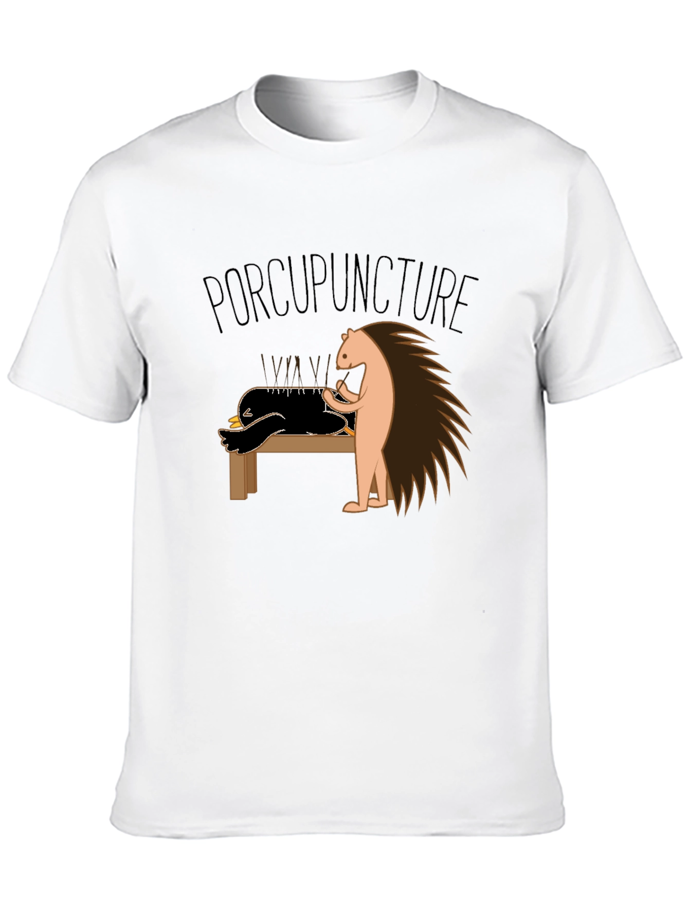 Funny Porcupuncture T-Shirt - Acupuncture Pun Tee