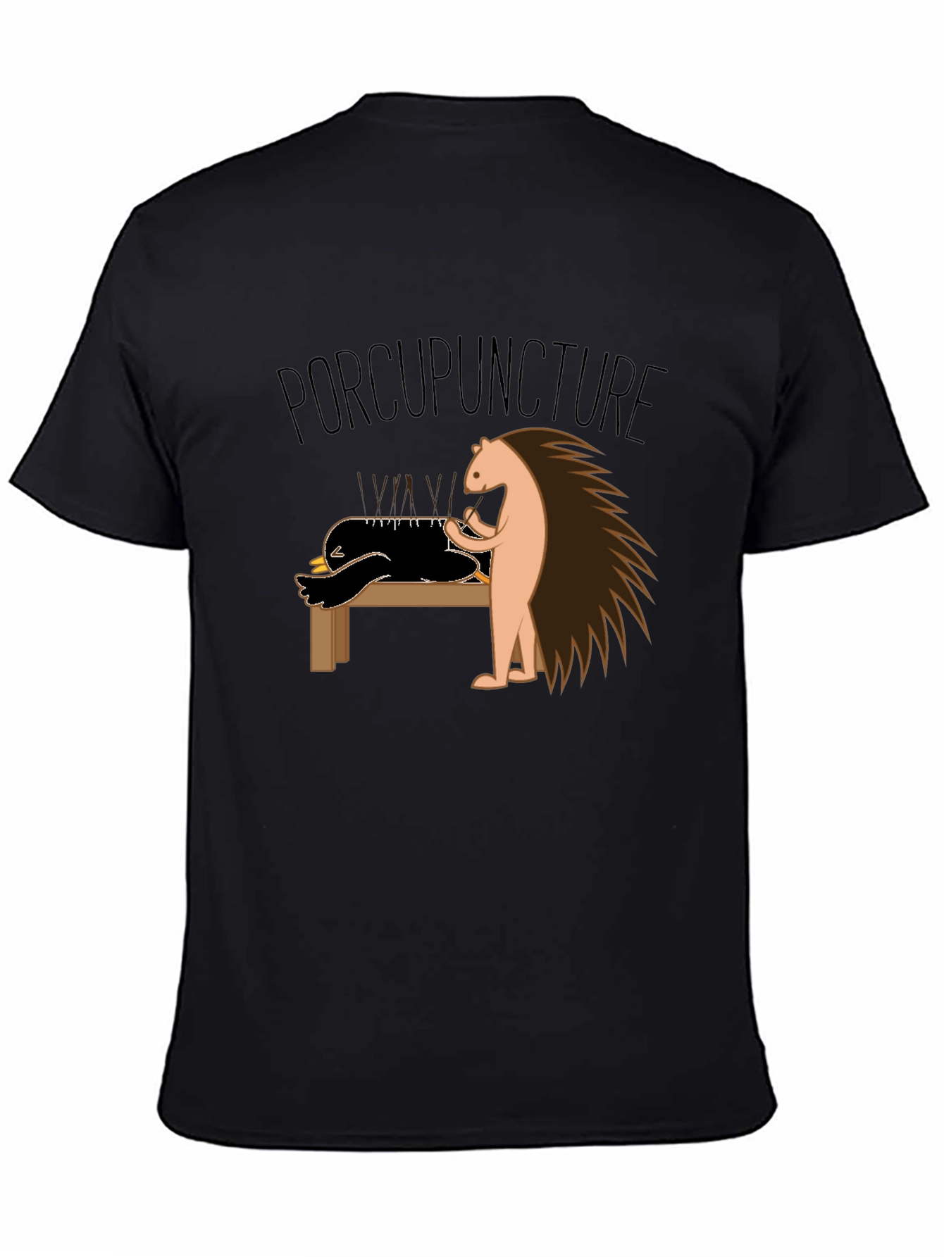 Funny Porcupuncture T-Shirt - Acupuncture Pun Tee