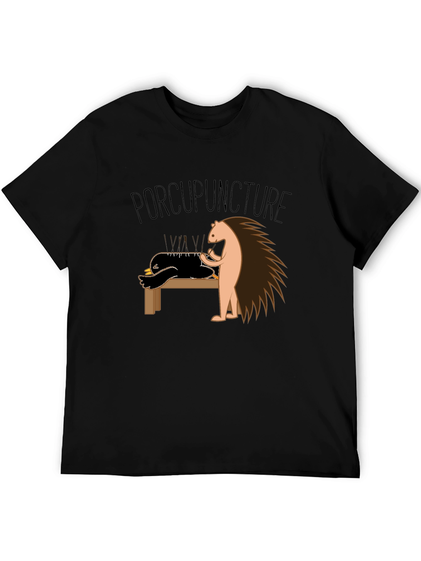 Funny Porcupuncture T-Shirt - Acupuncture Pun Tee