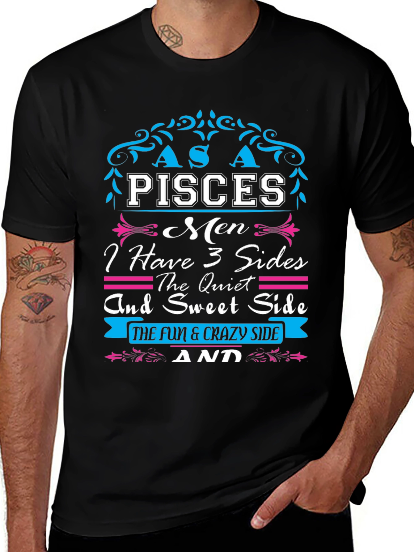 Pisces Men 3 Sides T-Shirt