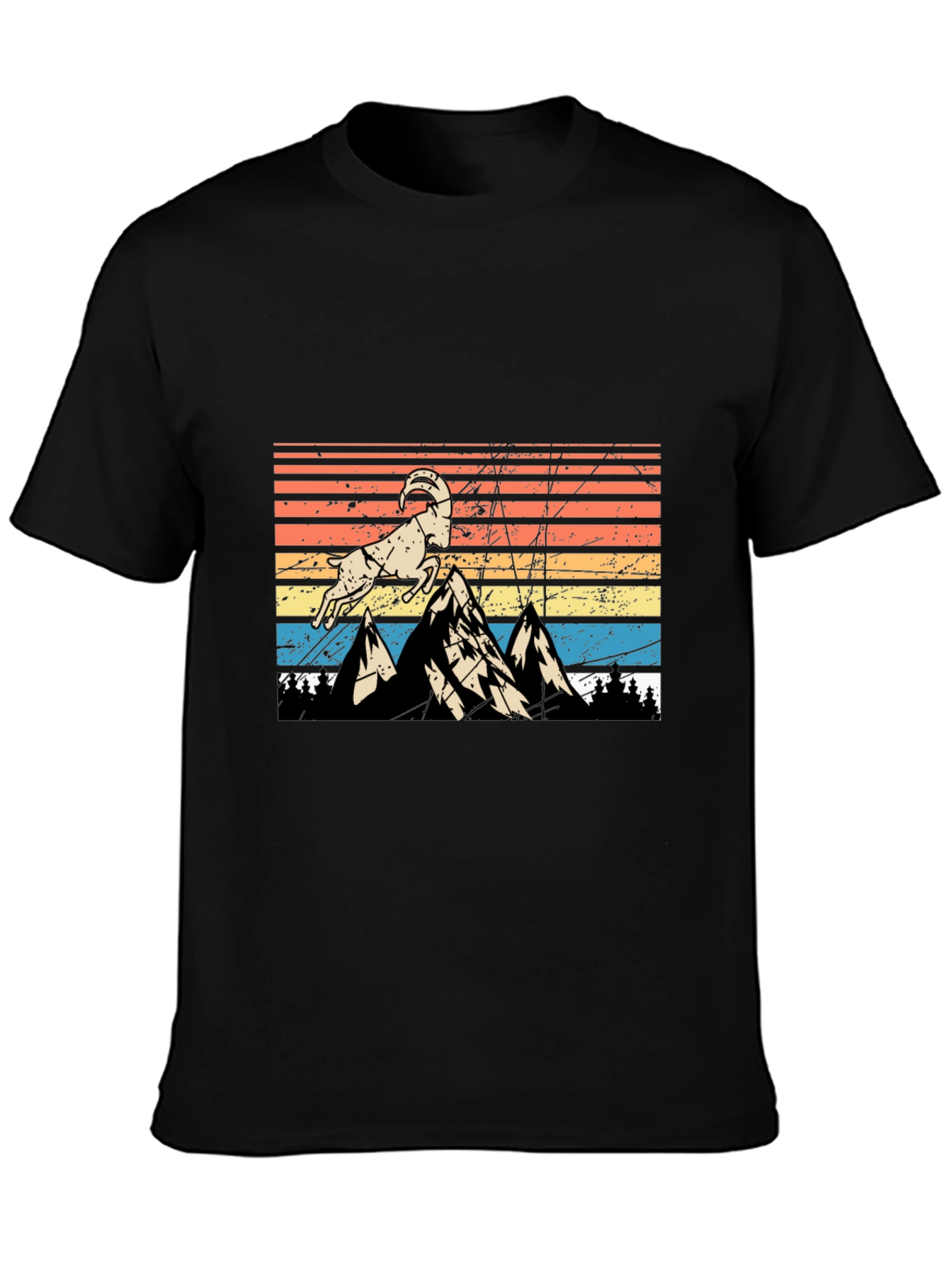 Retro Mountain Goat Graphic Tee