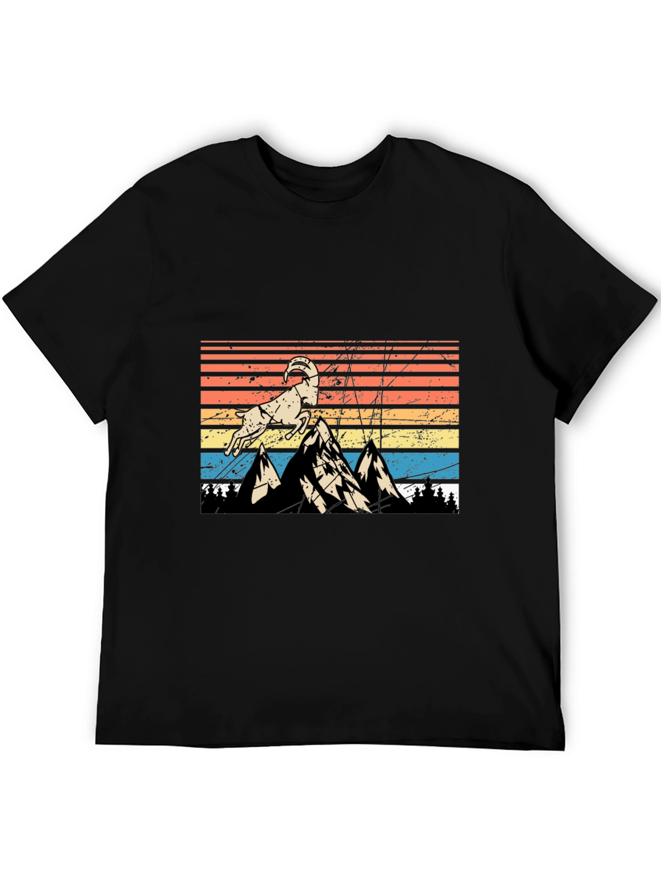 Retro Mountain Goat Graphic Tee