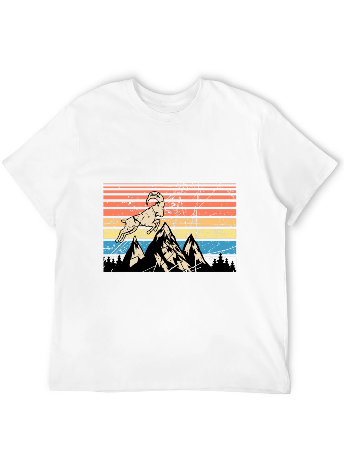Retro Mountain Goat Graphic Tee