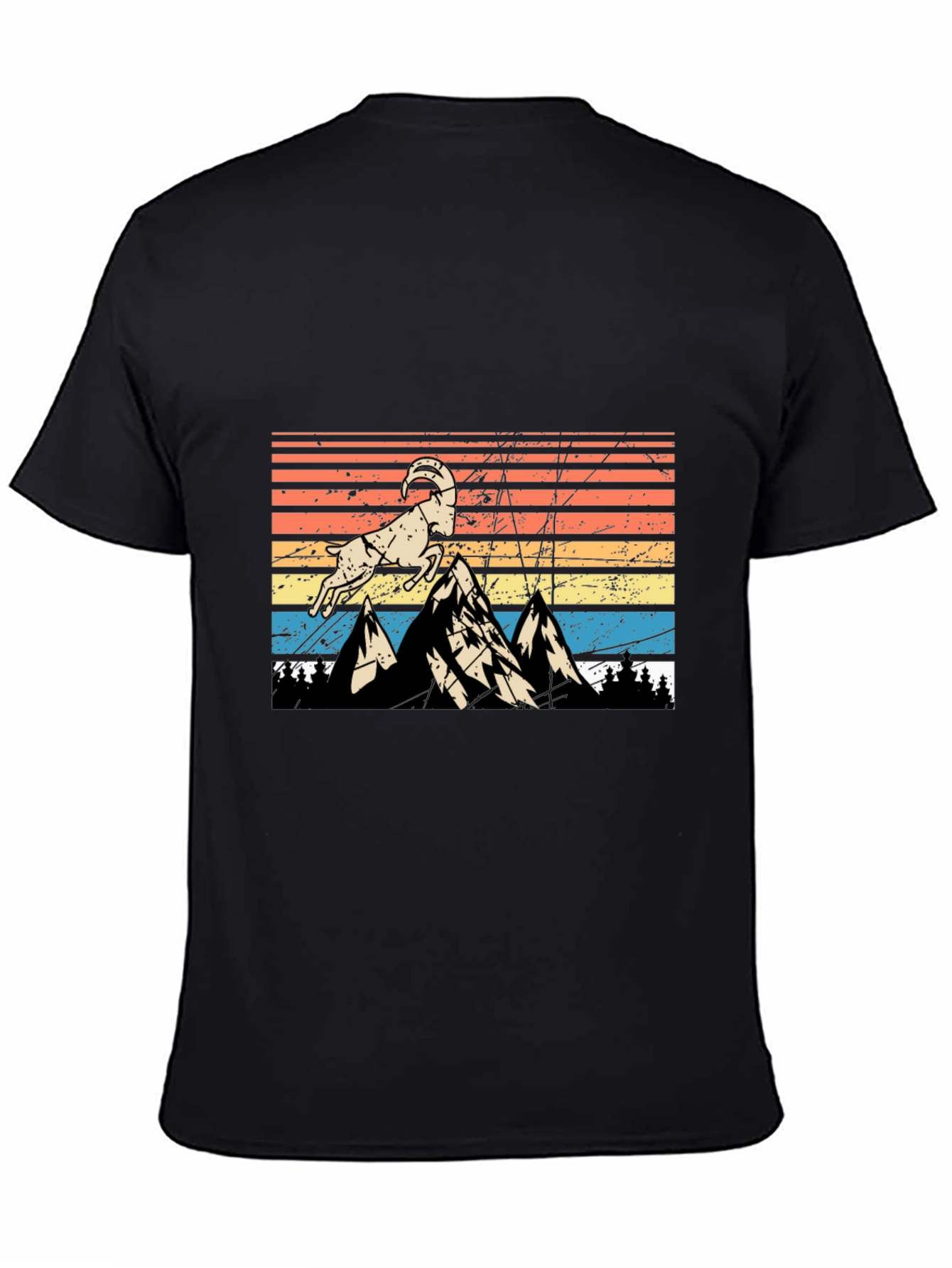 Retro Mountain Goat Graphic Tee