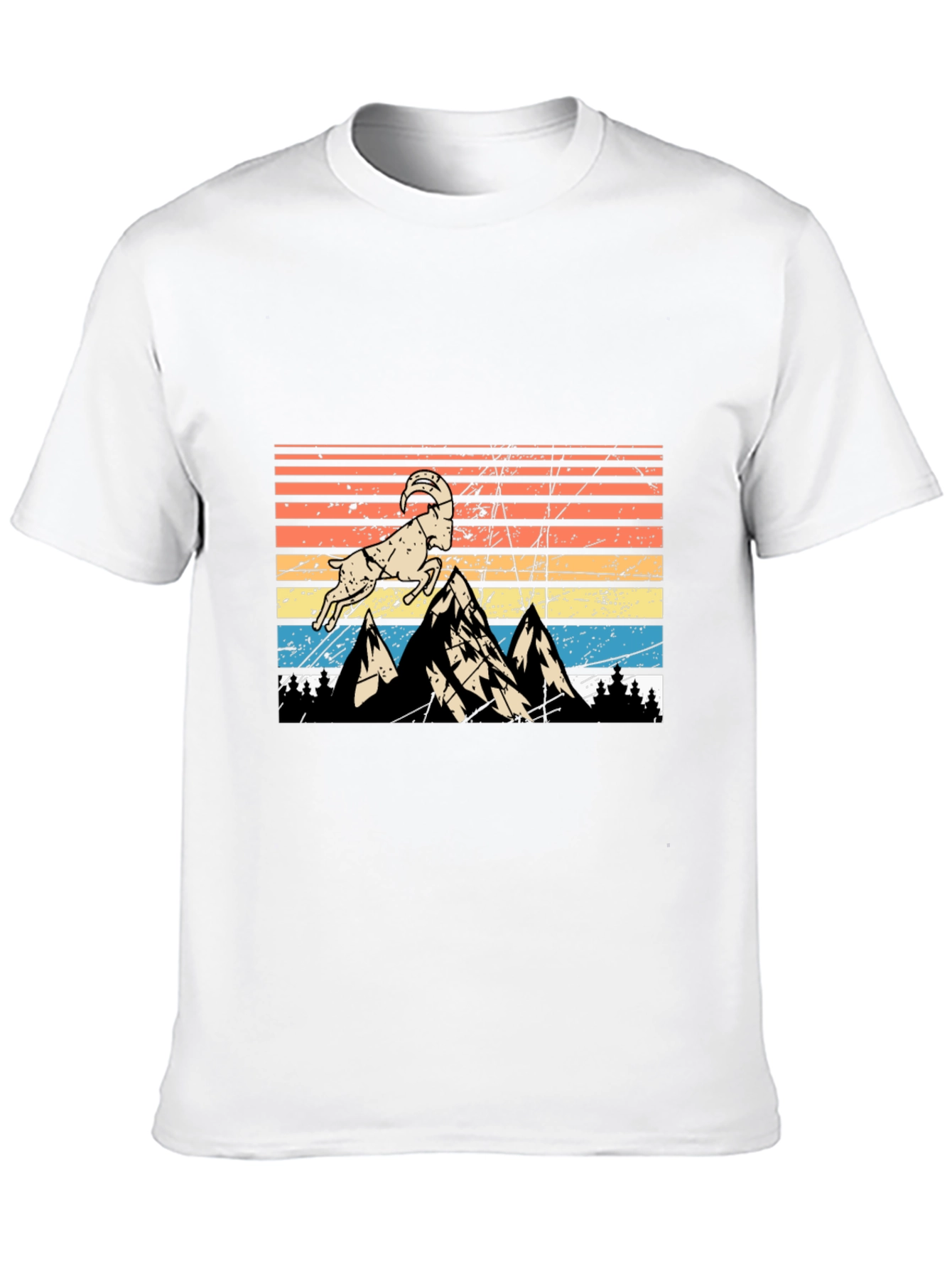 Retro Mountain Goat Graphic Tee